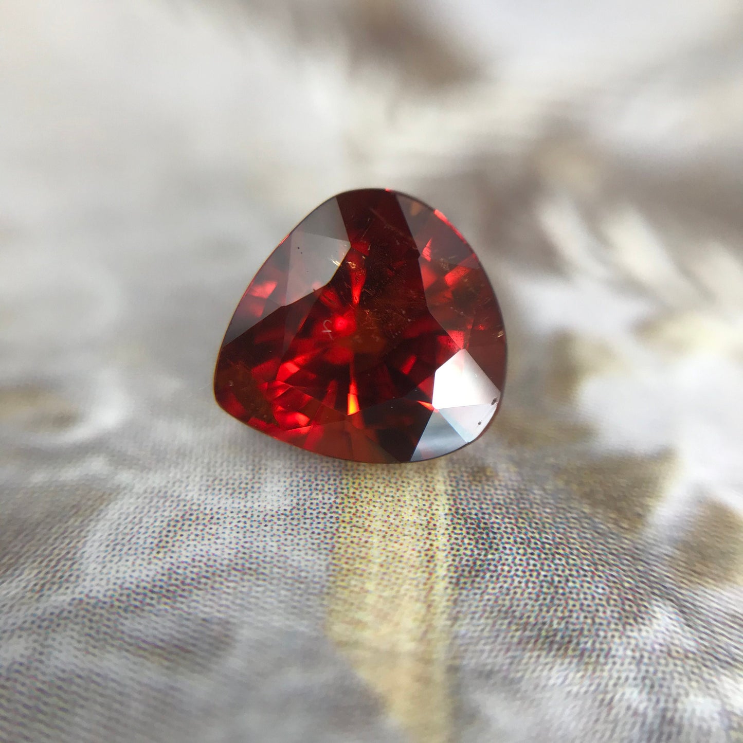 Natural Orange Red Spessartite Garnet 7.7x7.4mm Fat Pear 2.29 carat Faceted Gemstone Loose Gem Red Orange Garnet