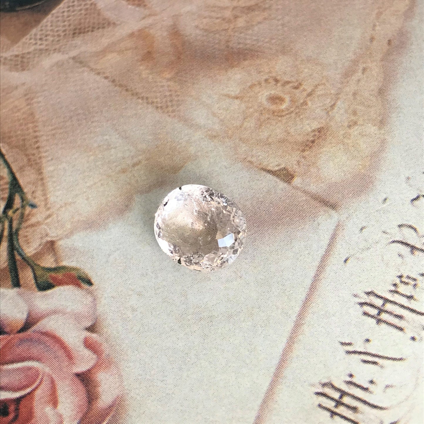 4.6 Ct Light Peach Morganite 11x9.5mm Oval Cut, Included Pink Beryl For Custom Jewelry Faceted Loose Blush Stone