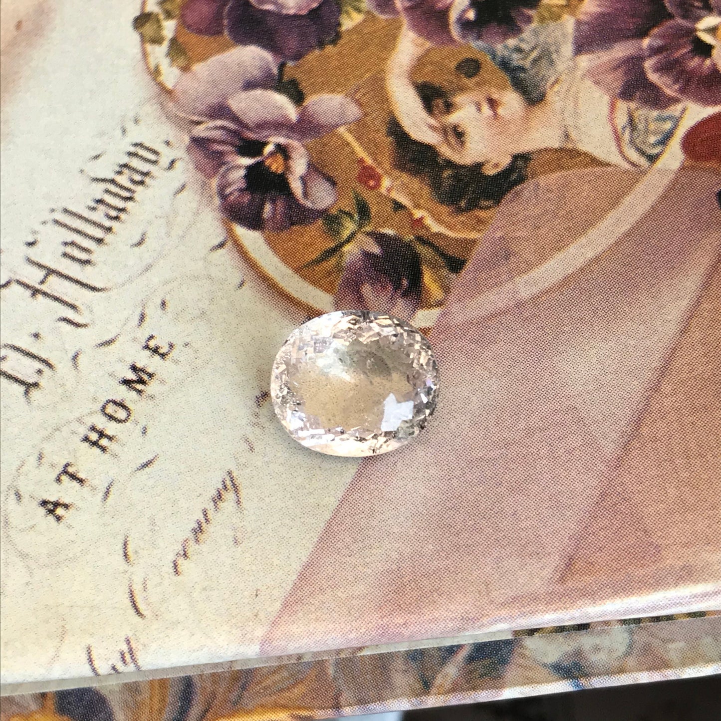 4.6 Ct Light Peach Morganite 11x9.5mm Oval Cut, Included Pink Beryl For Custom Jewelry Faceted Loose Blush Stone