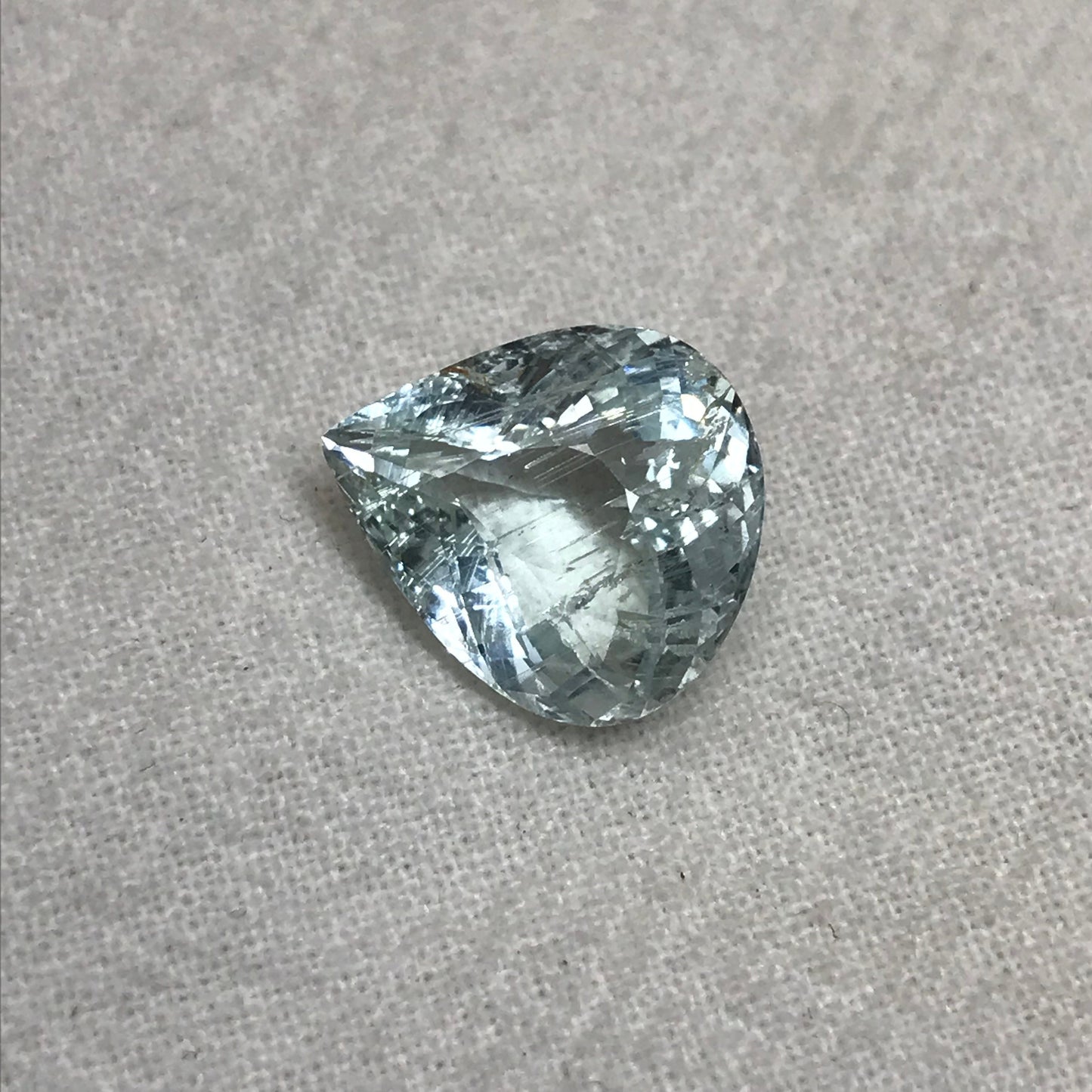 5.50 carat Aquamarine Approx. 13x12mm Fat Pear Cut, Natural Included Aquamarine, Faceted Loose Gem,