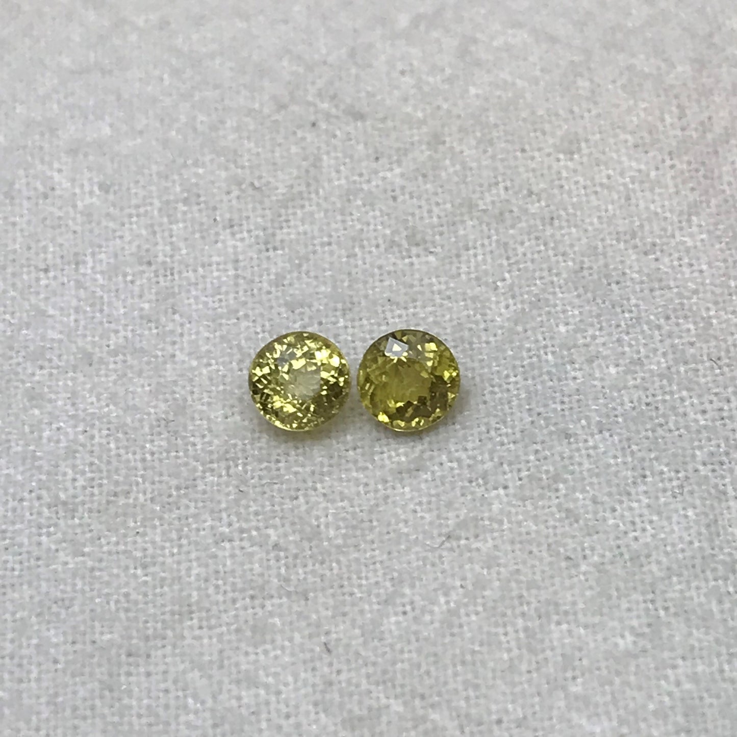 2 Natural Yellow Grossular Garnets 4.5mm 1 Carat Total, Round Faceted Gemstone Loose Gem, Yellow Garnet, Hessonite Garnet