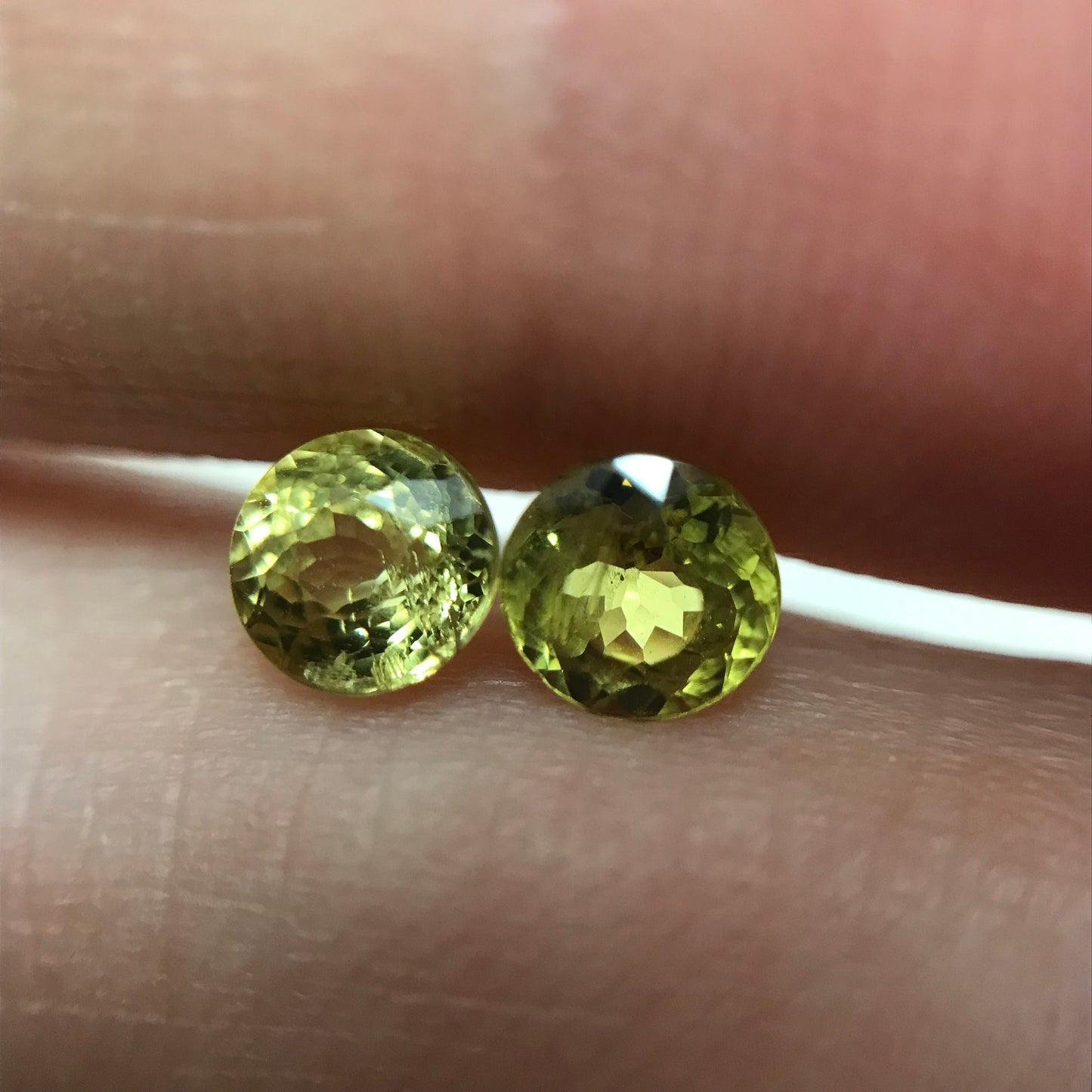 2 Natural Yellow Grossular Garnets 4.5mm 1 Carat Total, Round Faceted Gemstone Loose Gem, Yellow Garnet, Hessonite Garnet