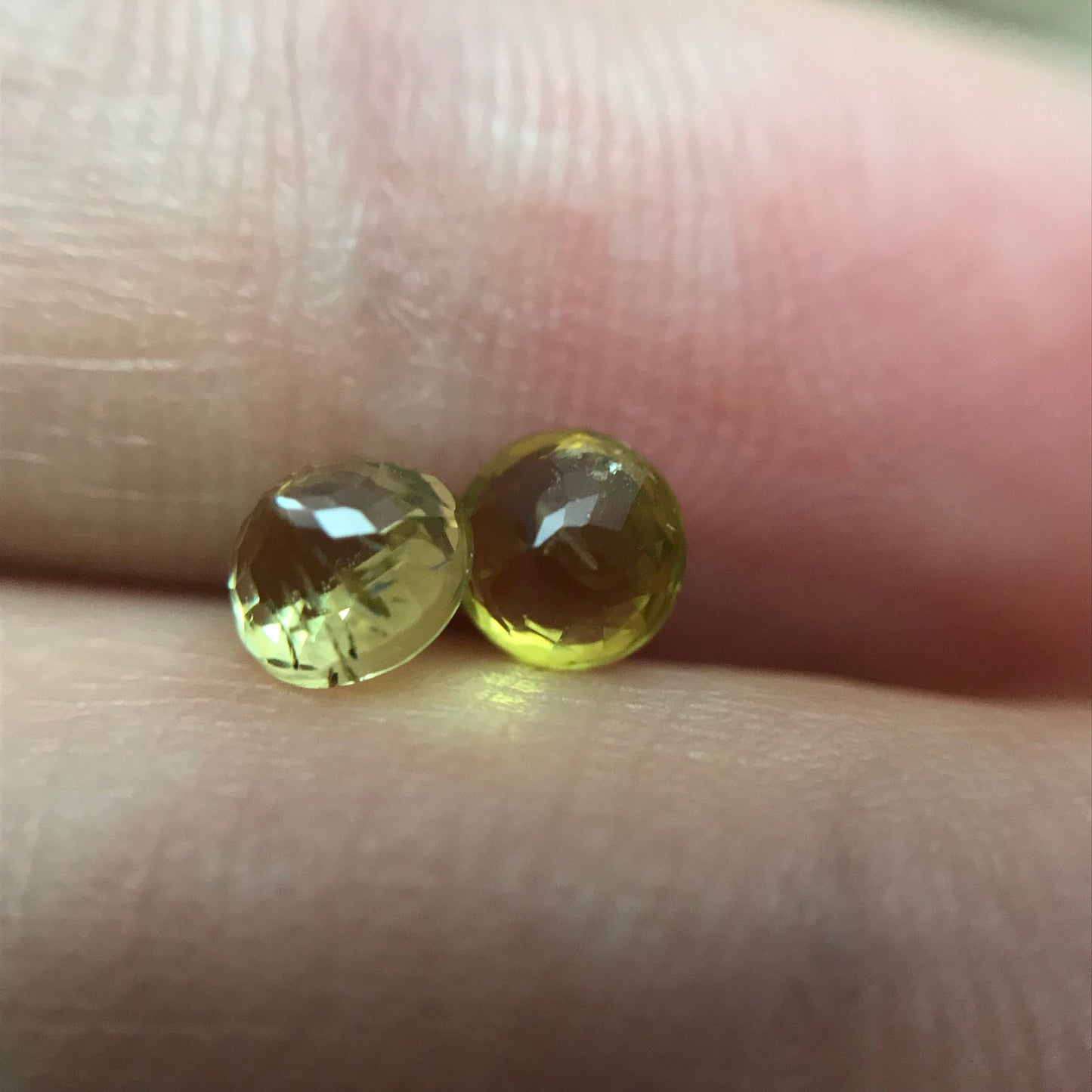 2 Natural Yellow Grossular Garnets 4.5mm 1 Carat Total, Round Faceted Gemstone Loose Gem, Yellow Garnet, Hessonite Garnet