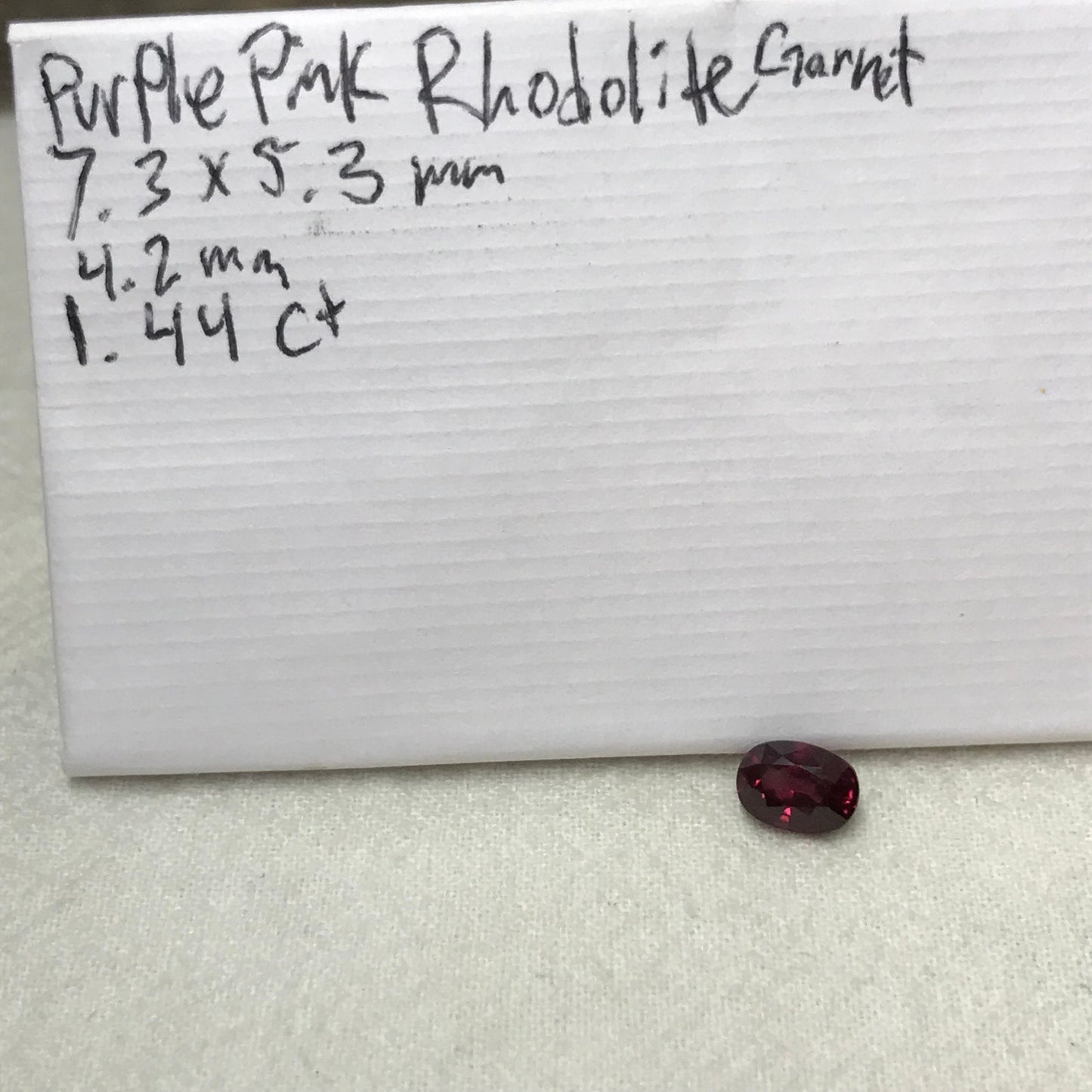 Purplish Pink Rhodolite Garnet 1.44 carat 7.3 x 5.3 mm Oval Cut, Faceted Loose Unmounted Gemstone, Raspberry Garnet