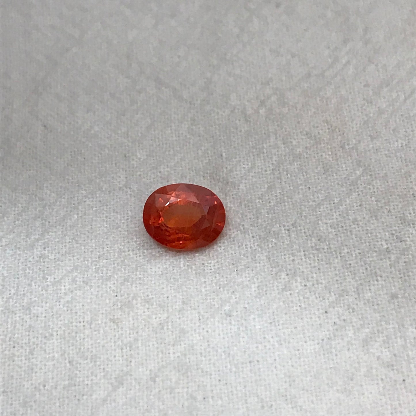 2 Carat Reddish Orange Sapphire 8.3x6.7mm Oval Cut, Beryllium Treated, Faceted Loose Unmounted Gemstone