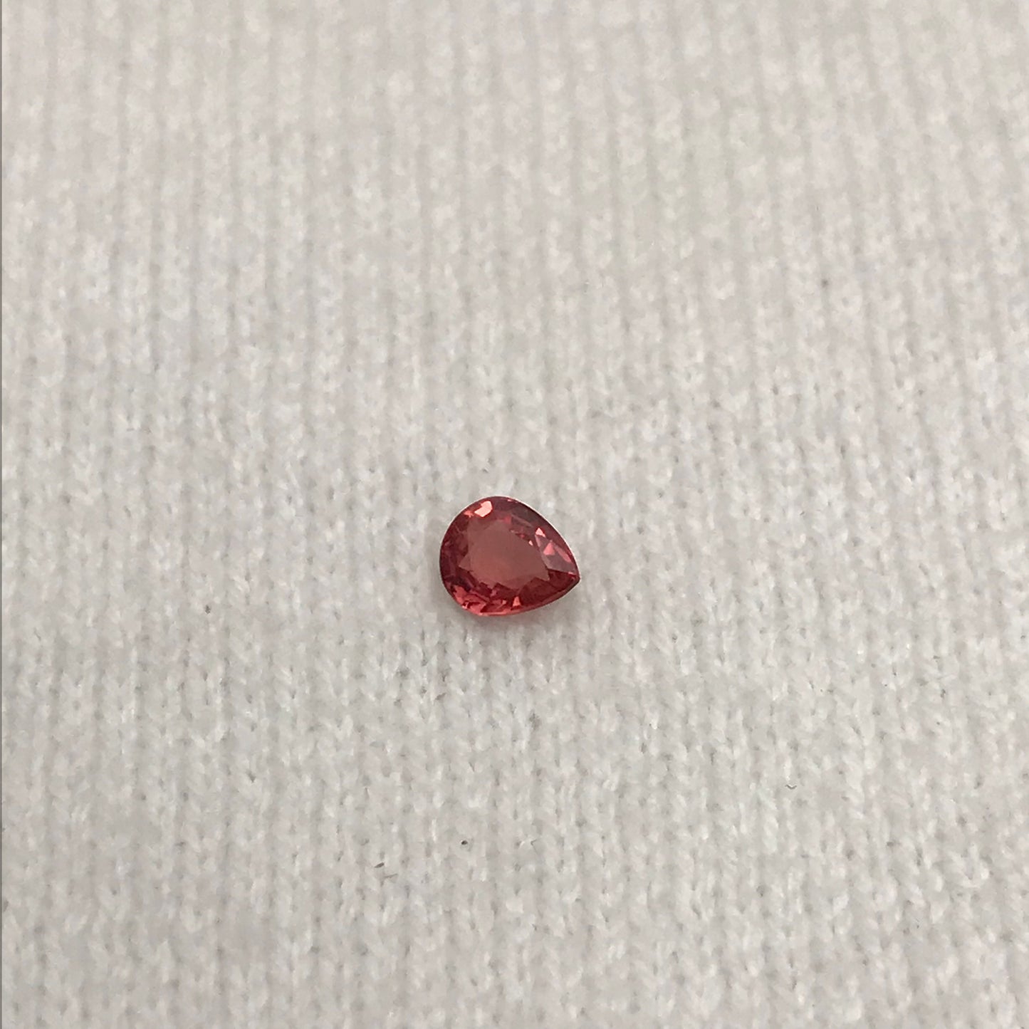 0.45 Carat Natural Orange Sapphire 5.2x4.3mm Pear Cut Faceted Gem Loose Orange Gemstone, Beryllium Treated - BE TREATED