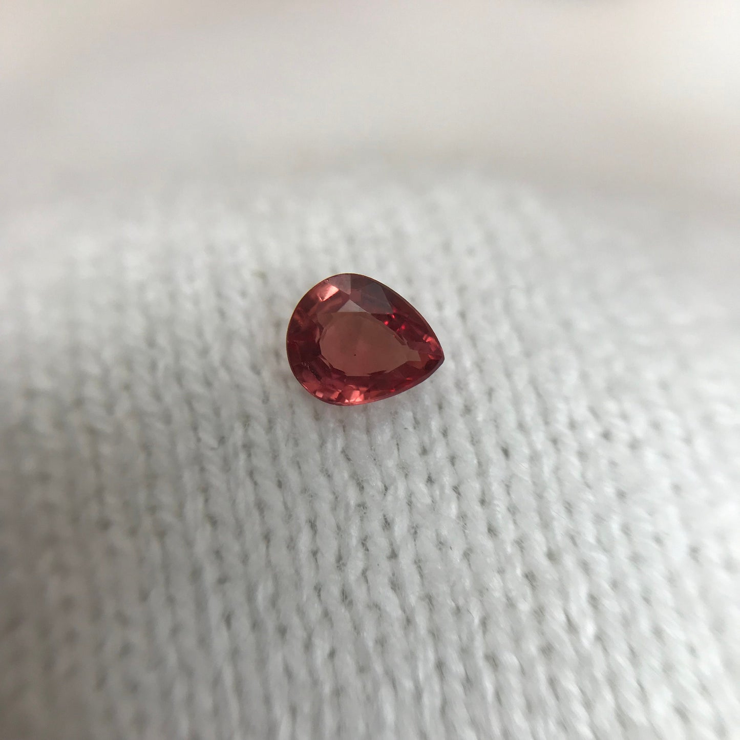 0.45 Carat Natural Orange Sapphire 5.2x4.3mm Pear Cut Faceted Gem Loose Orange Gemstone, Beryllium Treated - BE TREATED