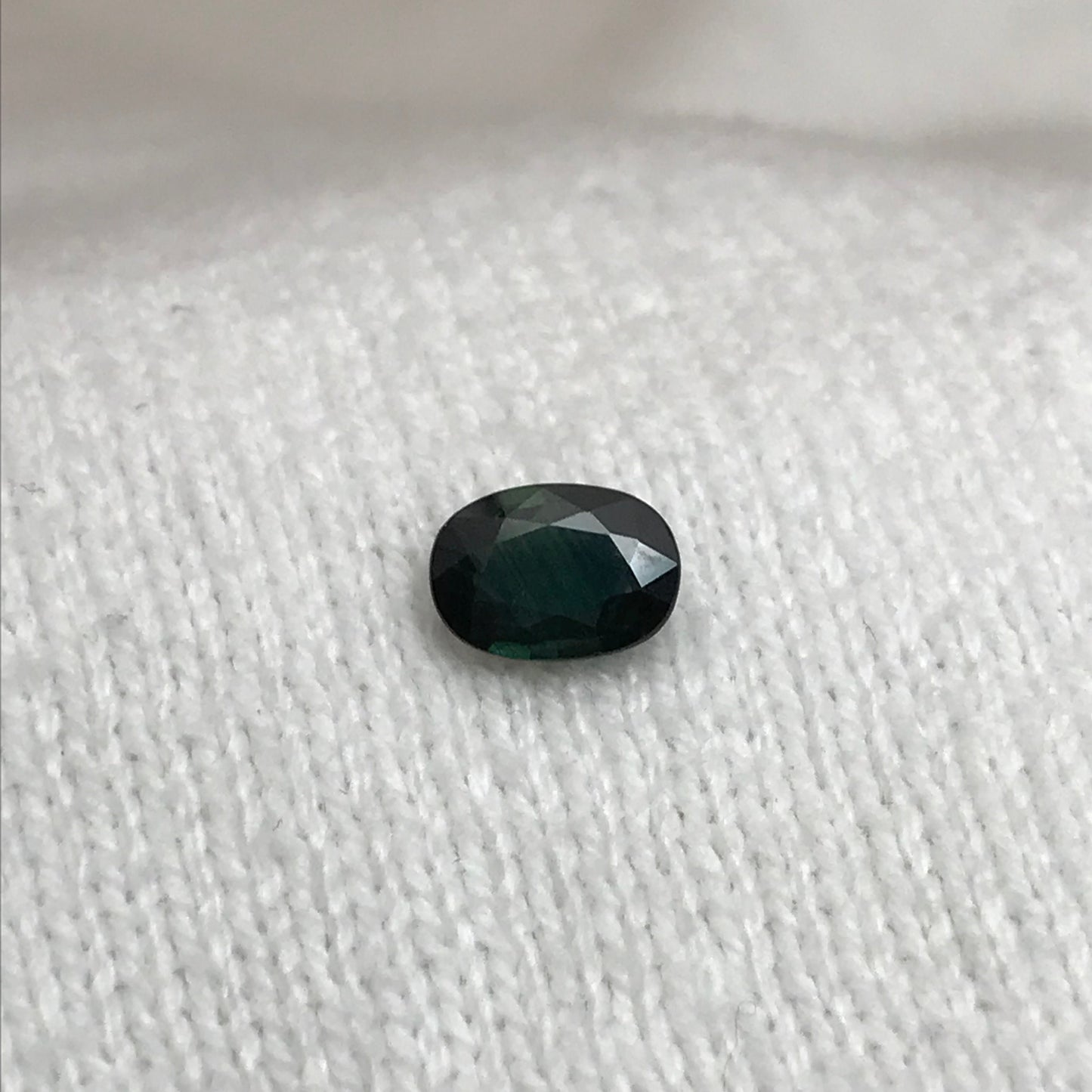 7x5 mm Natural Green Blue Sapphire 0.93 Carats Oval Corundum Deep Green Blue Gem, Faceted Loose Teal Heated Gemstone