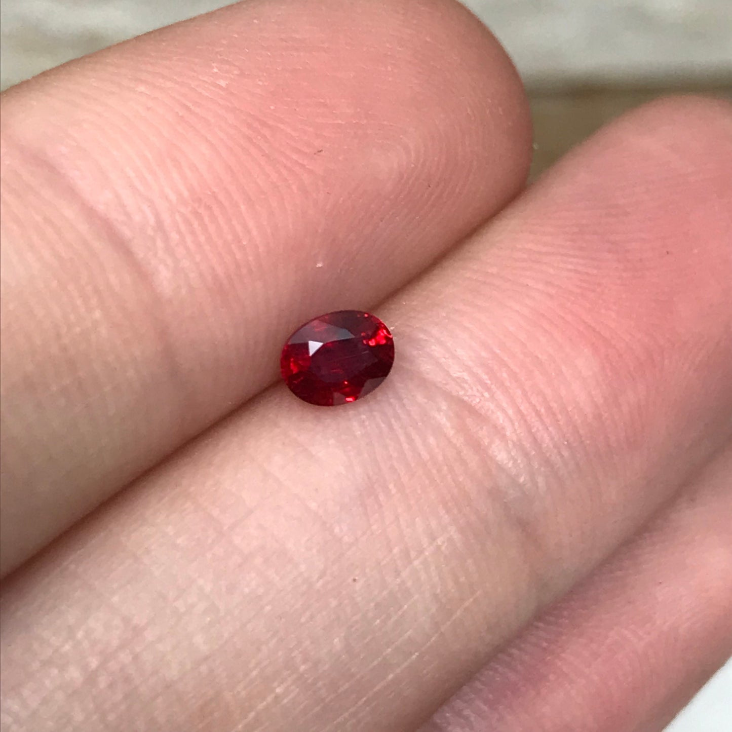 BE Treated Red Sapphire 0.42 Carat 4.6x3.6mm Oval Cut, Beryllium Treated, Faceted Loose Unmounted Gemstone