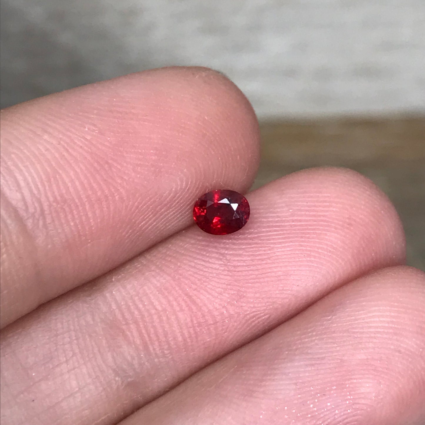 BE Treated Red Sapphire 0.42 Carat 4.6x3.6mm Oval Cut, Beryllium Treated, Faceted Loose Unmounted Gemstone