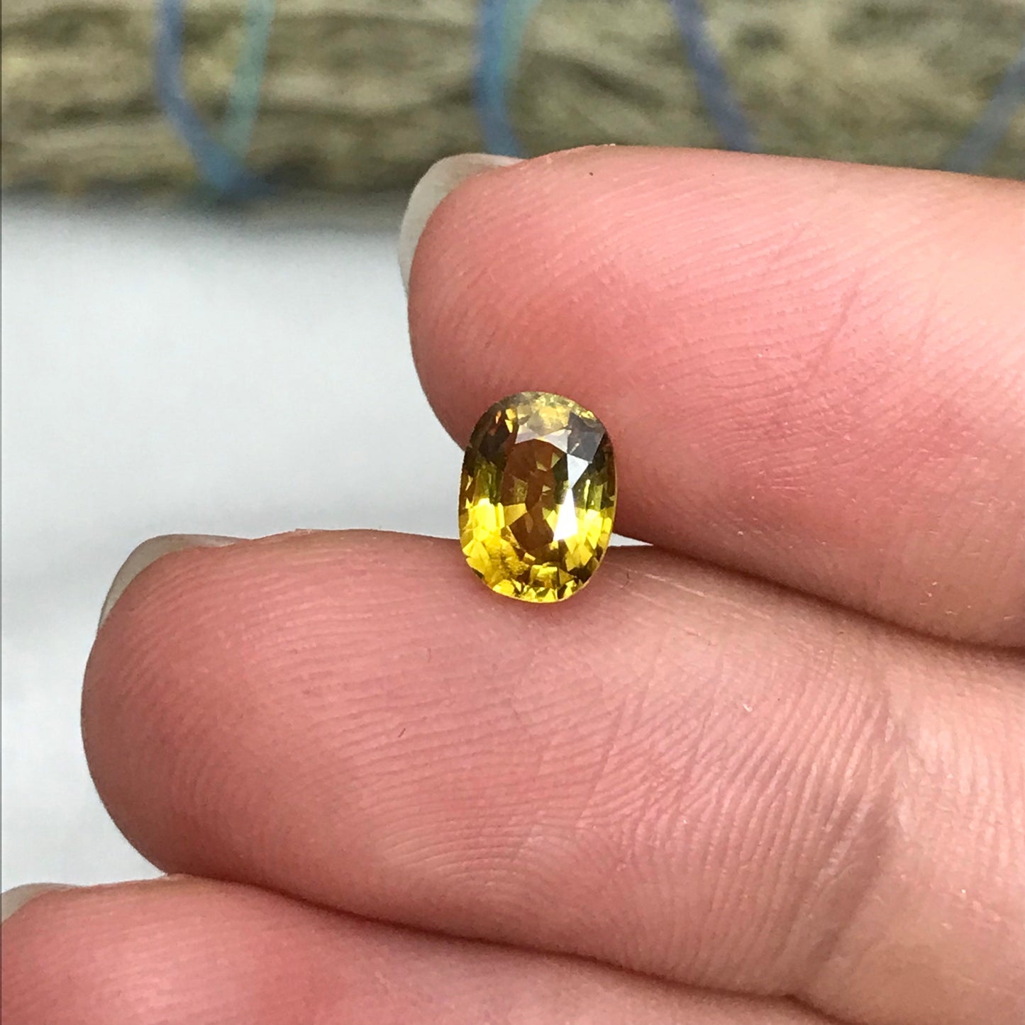 Natural Yellow Sapphire 1.26 carat 6.8x5.2mm Oval Cut Beryllium Treated Sapphire, Faceted Loose Gemstone, BE Treated