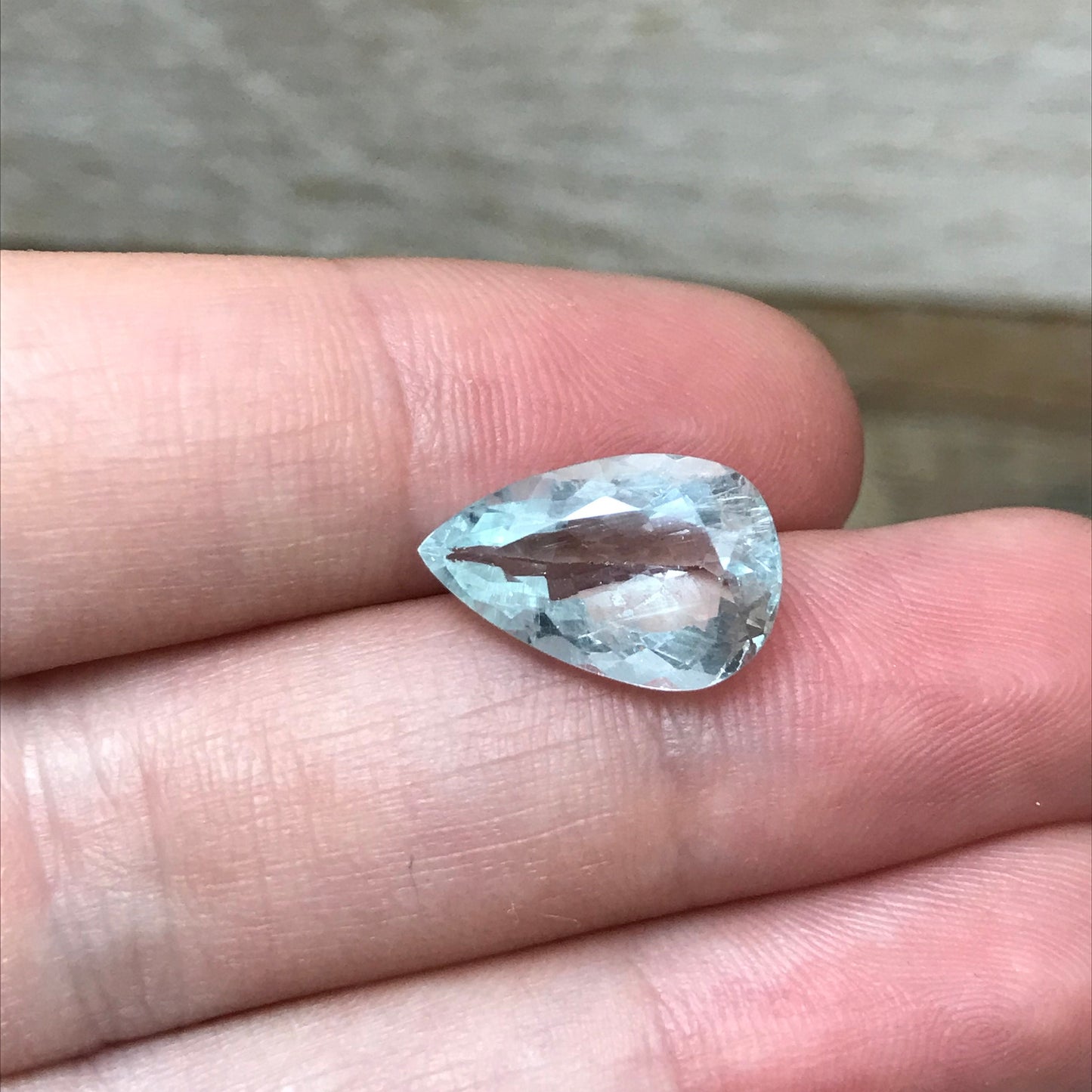 4.46 carat Natural Aquamarine, 14.7x9.5mm Light Blue Pear Cut Loose Gem Faceted Gemstone Beryl March Birthstone