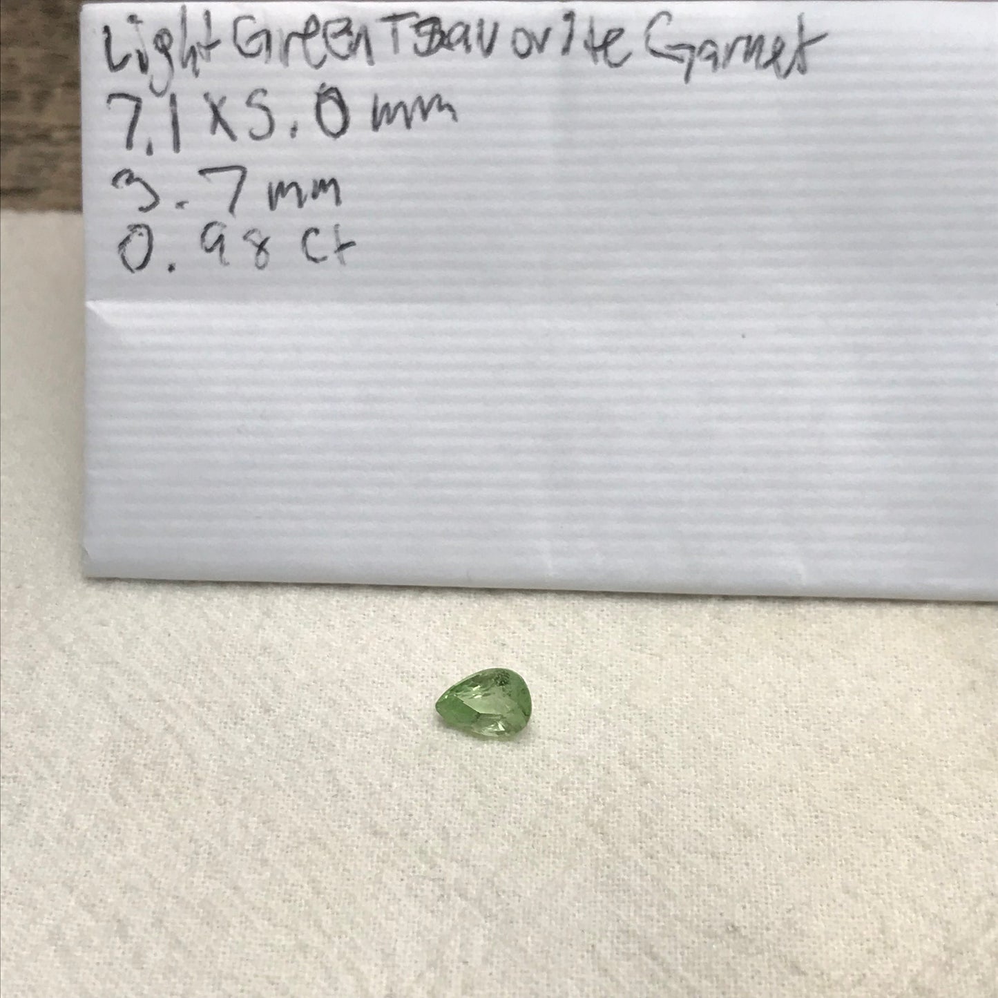 7x5mm Natural Pastel Green Tsavorite Garnet 0.98 carat, Pear Cut, Wholesale Faceted Loose Gemstone for Jewelry, Mint Green, 1 Ct