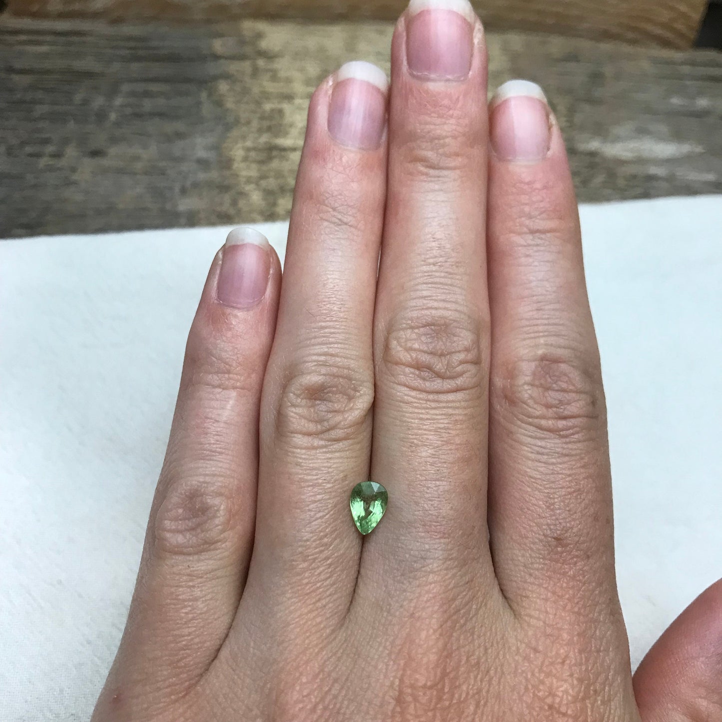 7x5mm Natural Pastel Green Tsavorite Garnet 0.98 carat, Pear Cut, Wholesale Faceted Loose Gemstone for Jewelry, Mint Green, 1 Ct