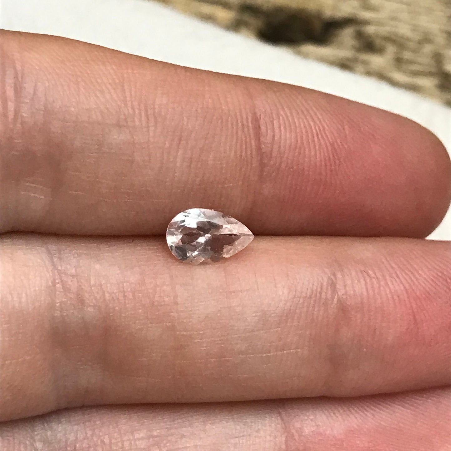 Light Pink Morganite 8x5mm 0.61 Carat Pear Cut Pink Loose Gem Unmounted Gemstone For Engagement Light Pink Gem