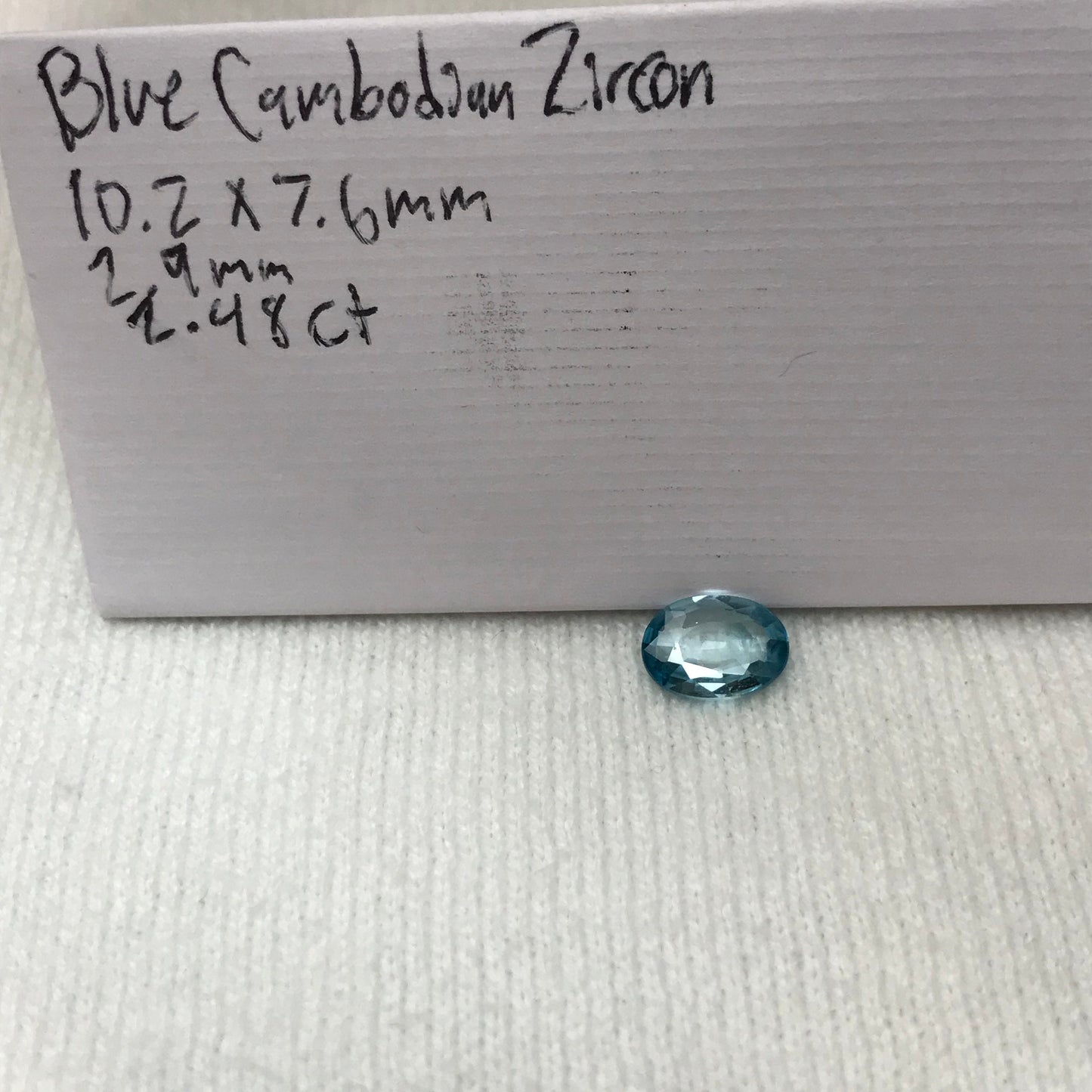 2.48 carat Green Blue Zircon 10.2x7.6mm Oval Loose Gemstone Unmounted, Sea Blue Zircon, December Birthstone, 10x7.5mmNatural Loose Zircon