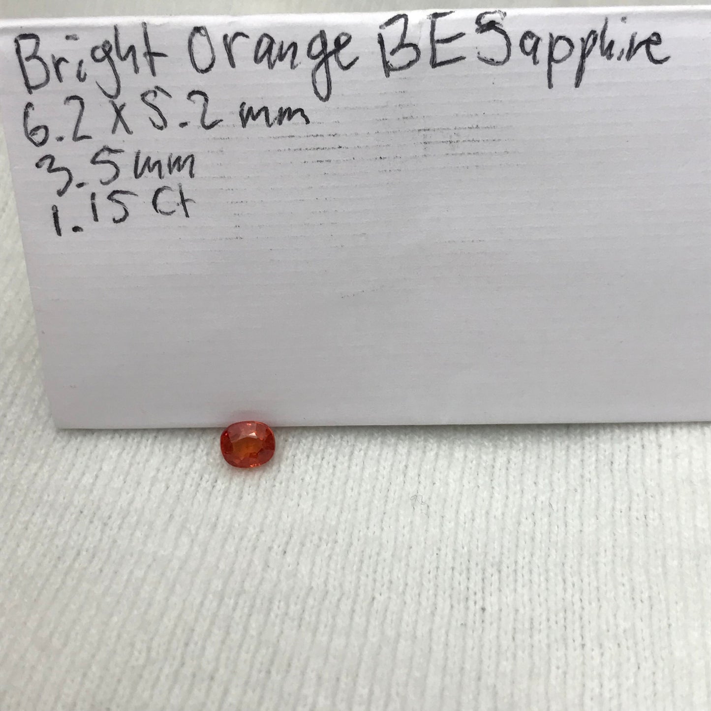 1.15 Ct Natural Orange Sapphire 6x5mm Oval Cut Faceted Gem Loose Reddish Orange Gemstone Earth Mined Beryllium Treated