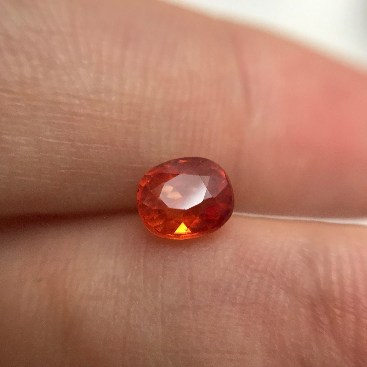 1.15 Ct Natural Orange Sapphire 6x5mm Oval Cut Faceted Gem Loose Reddish Orange Gemstone Earth Mined Beryllium Treated