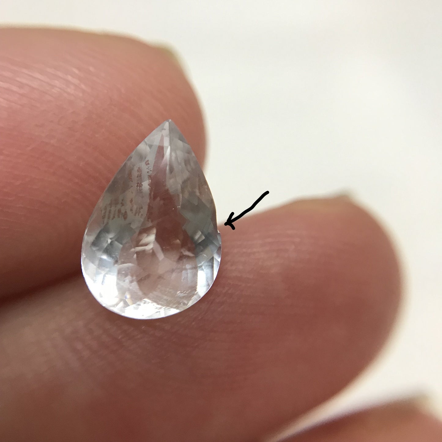 1.77 carat Natural Aquamarine, 10.4x7.2mm, Chipped Light Blue Pear Cut Loose Gem Faceted Gemstone Beryl March Birthstone