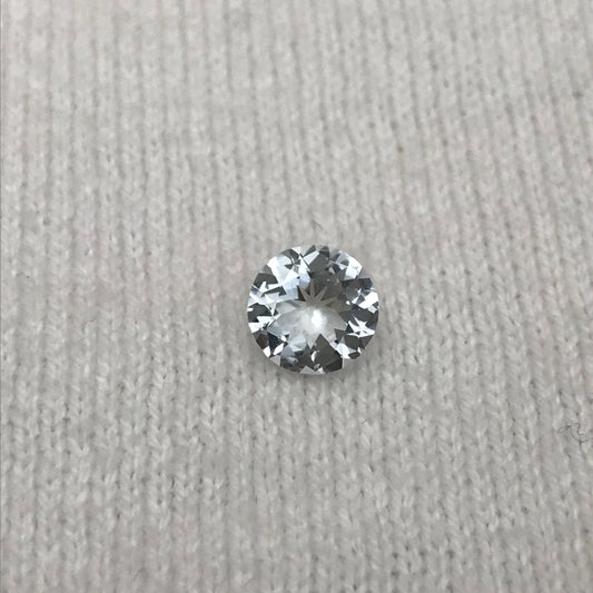 8mm Natural Light Aquamarine Round 1.35 carats, Loose Gemstone Unmounted Birthstone, Faceted Gem, 7.8mm