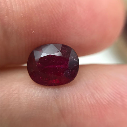 8.5x7mm Rubellite Tourmaline 1.61ct Loose Natural Gemstone Deep Dark Rich Red Purple Fuchsia Natural Gem US Seller