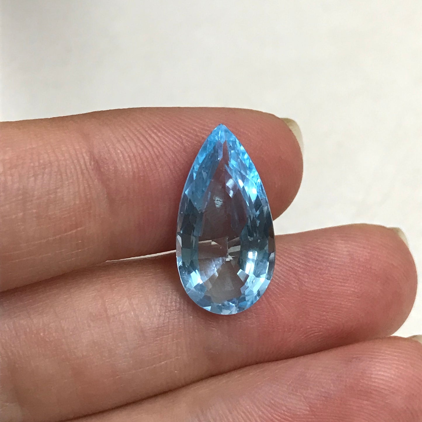 8.88 Carat Blue Topaz 20x10mm Long Pear Cut Loose Gem, Faceted Light Blue Topaz, Natural Topaz, December Birthstone, Sky Blue Topaz
