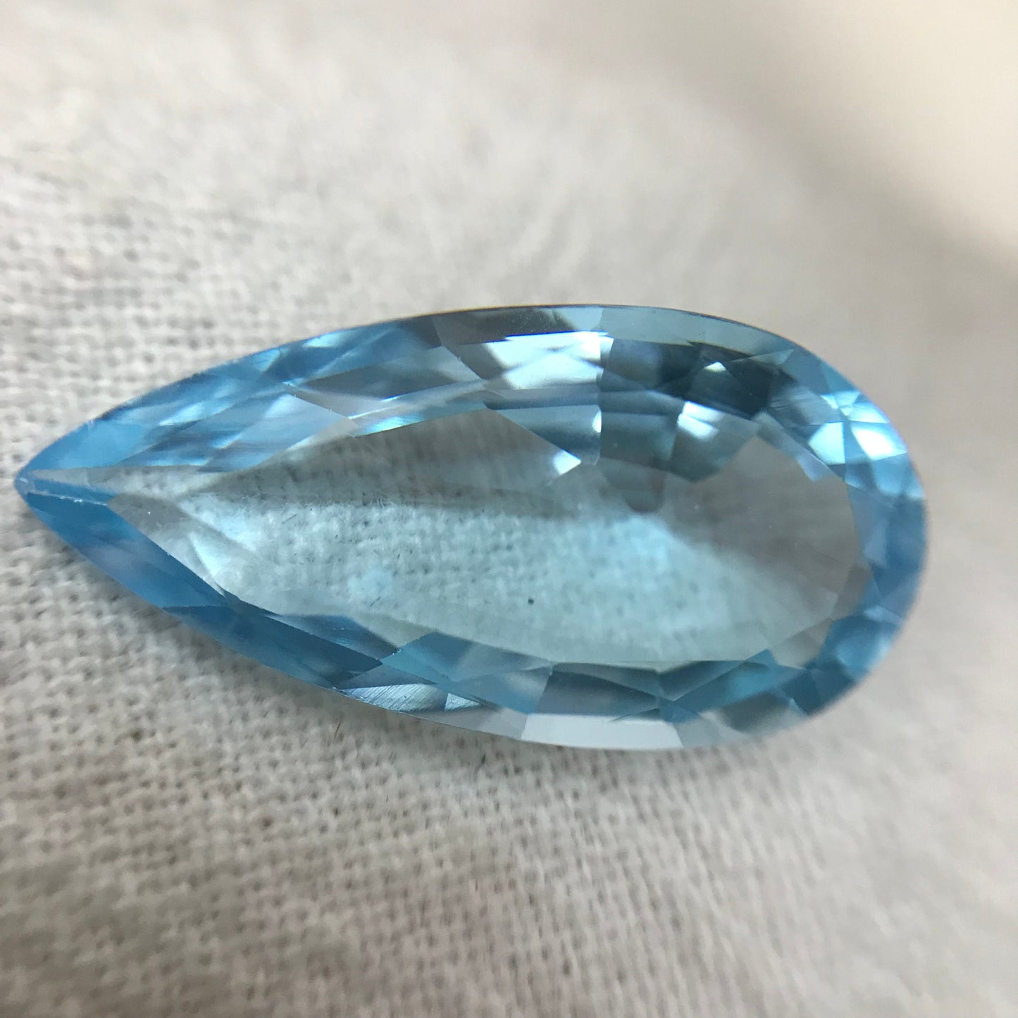 8.88 Carat Blue Topaz 20x10mm Long Pear Cut Loose Gem, Faceted Light Blue Topaz, Natural Topaz, December Birthstone, Sky Blue Topaz