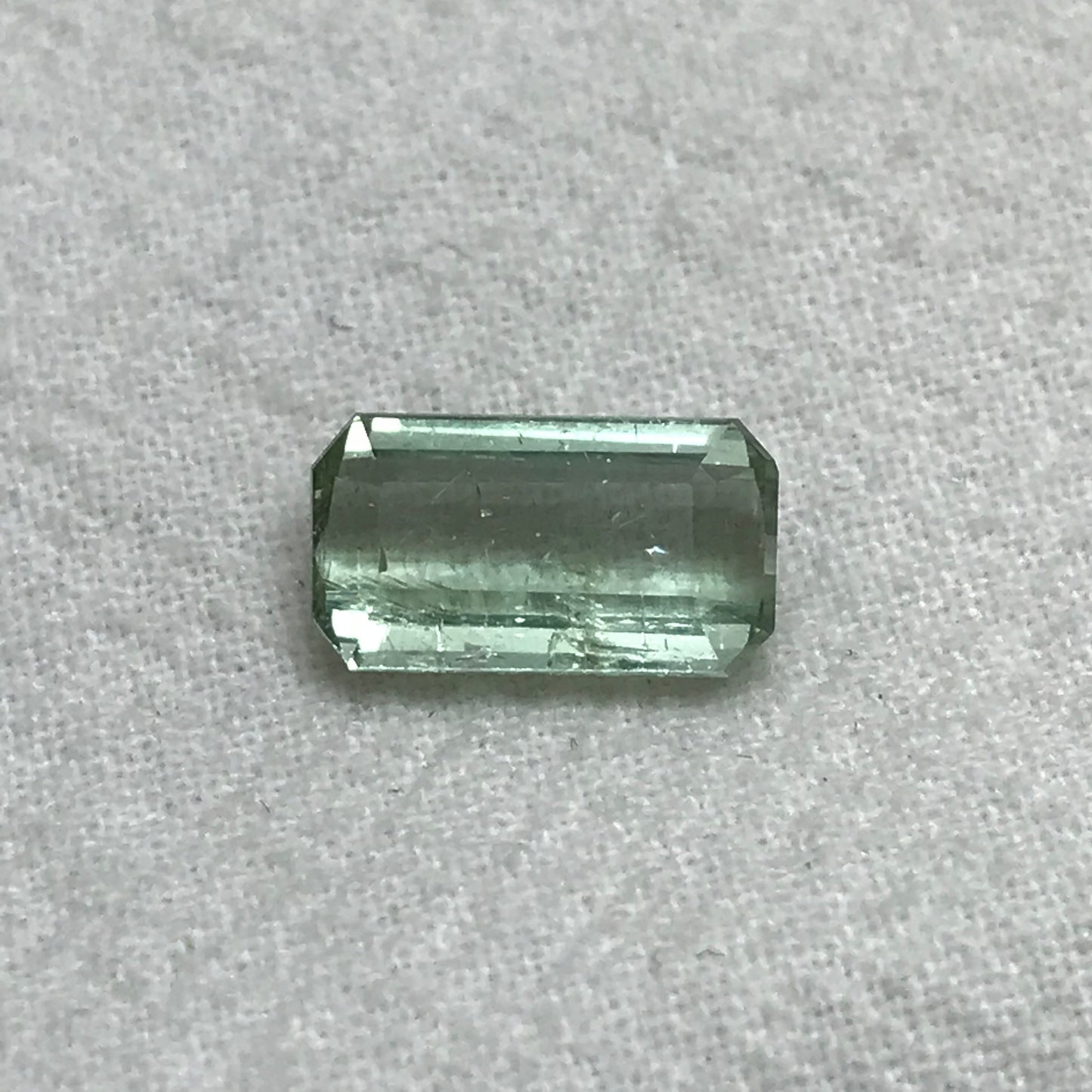 3.17 carat Light Green Tourmaline 11.7x6.2mm Emerald Cut, Natural Faceted Gem, Loose Gemstone, Pale Sage Green