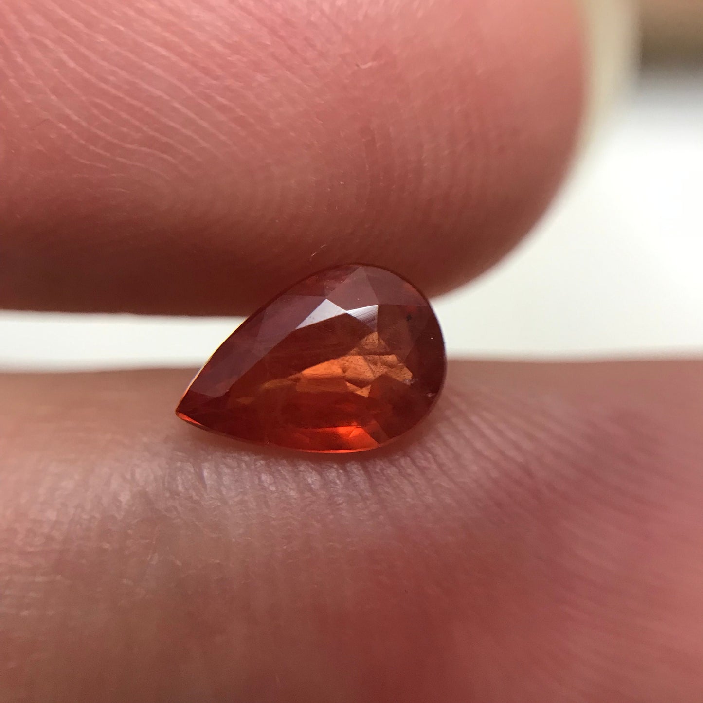 1 ct Natural Orange Sapphire 7.8x5.3mm Pear Cut Faceted Gem Loose Silky Sapphire, Orange Gemstone Earth Mined Beryllium Treated - BE TREATED