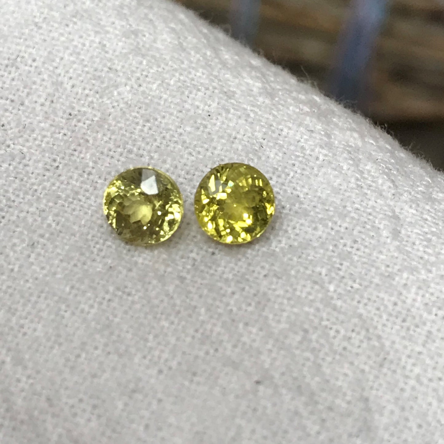 2 Natural Yellow Grossular Garnets 4.5mm 1 Carat Total, Round Faceted Gemstone Loose Gem, Yellow Garnet, Hessonite Garnet