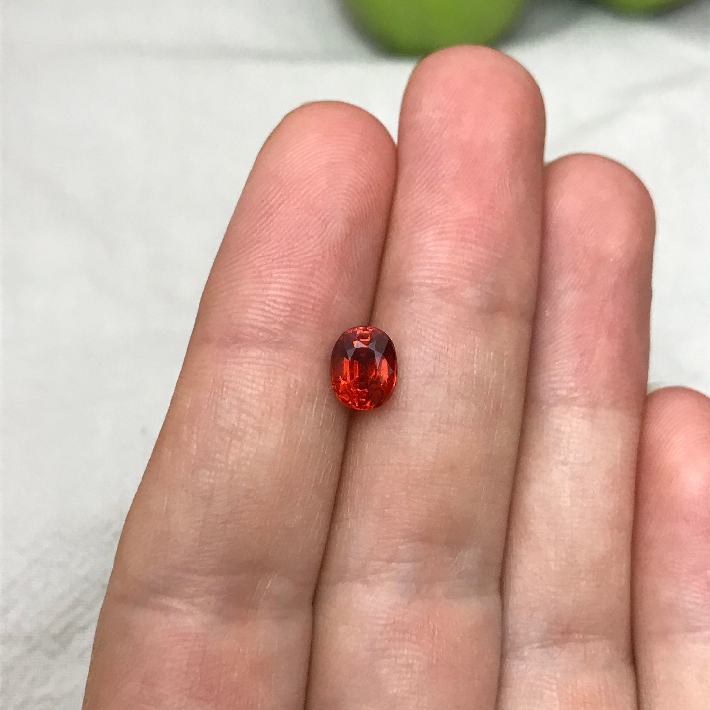 Natural Mandarin Spessartite Garnet 1.93 carats, 7.3x5.8mm Orange Red Faceted Garnet