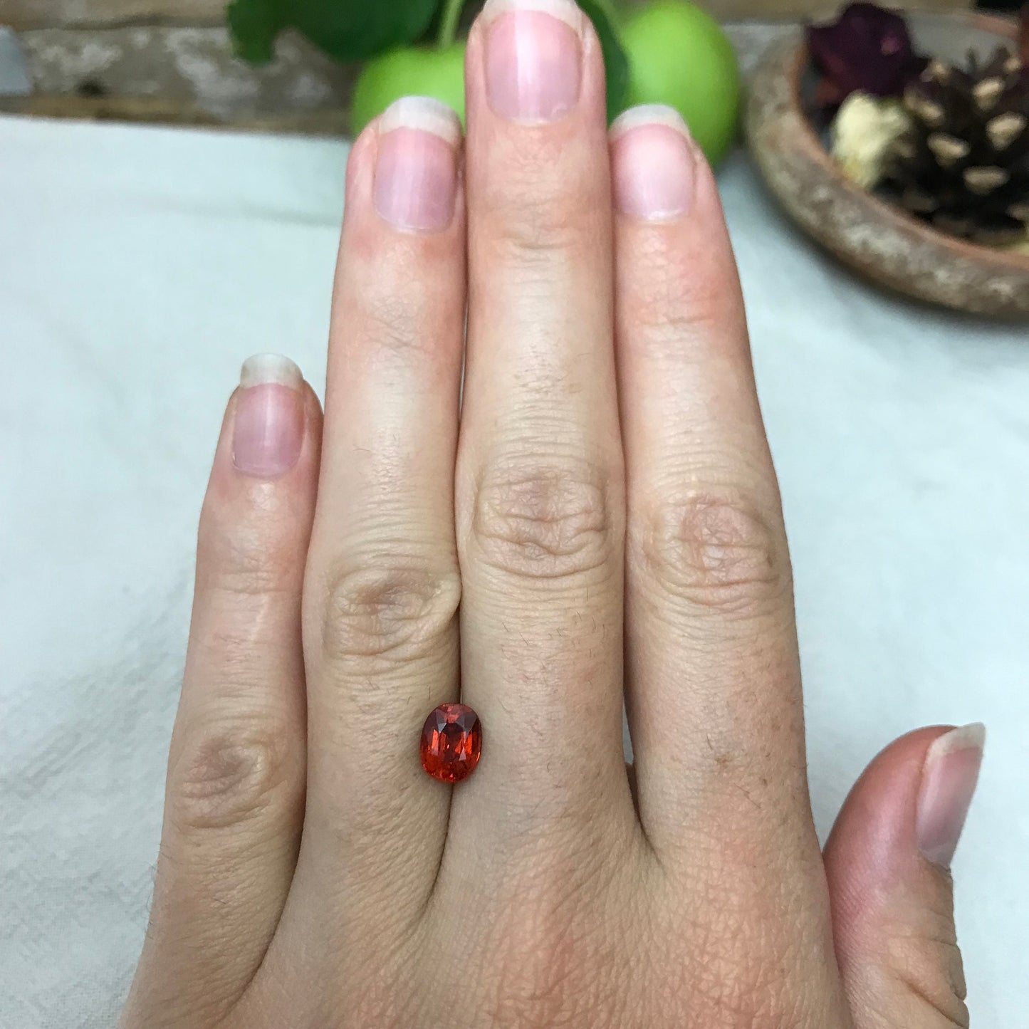 Natural Mandarin Spessartite Garnet 1.93 carats, 7.3x5.8mm Orange Red Faceted Garnet