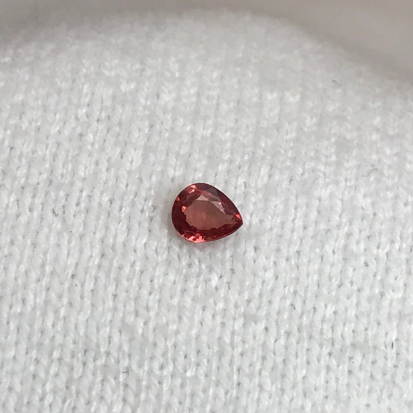 0.45 Carat Natural Orange Sapphire 5.2x4.3mm Pear Cut Faceted Gem Loose Orange Gemstone, Beryllium Treated - BE TREATED