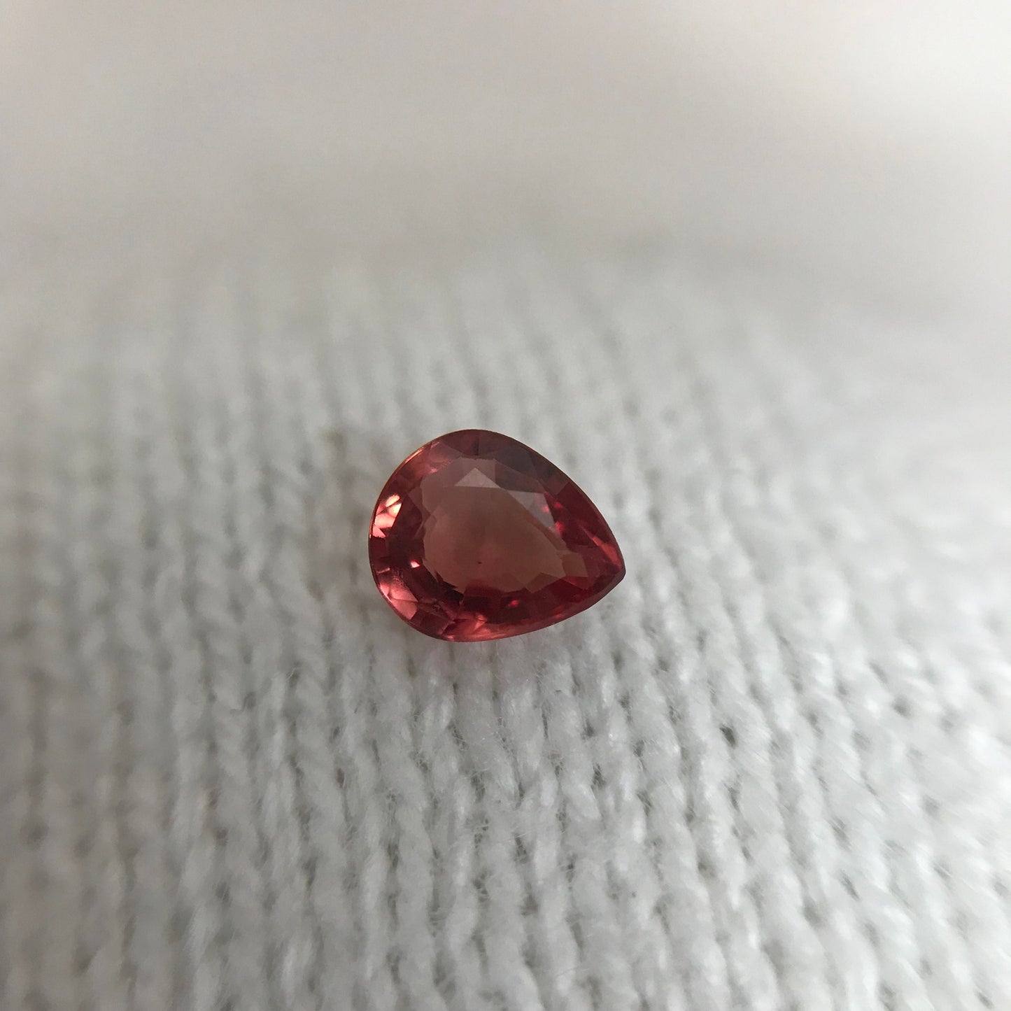 0.45 Carat Natural Orange Sapphire 5.2x4.3mm Pear Cut Faceted Gem Loose Orange Gemstone, Beryllium Treated - BE TREATED