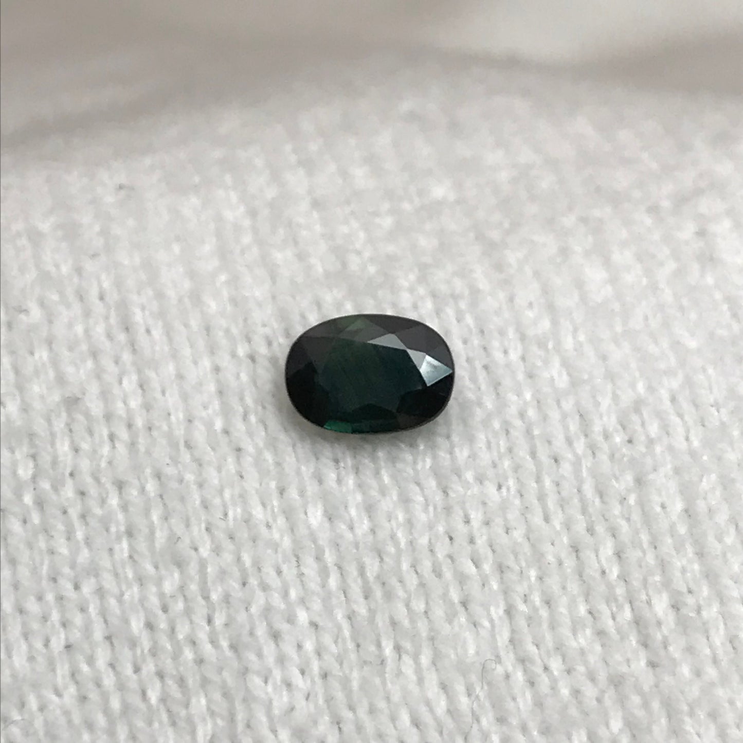 7x5 mm Natural Green Blue Sapphire 0.93 Carats Oval Corundum Deep Green Blue Gem, Faceted Loose Teal Heated Gemstone