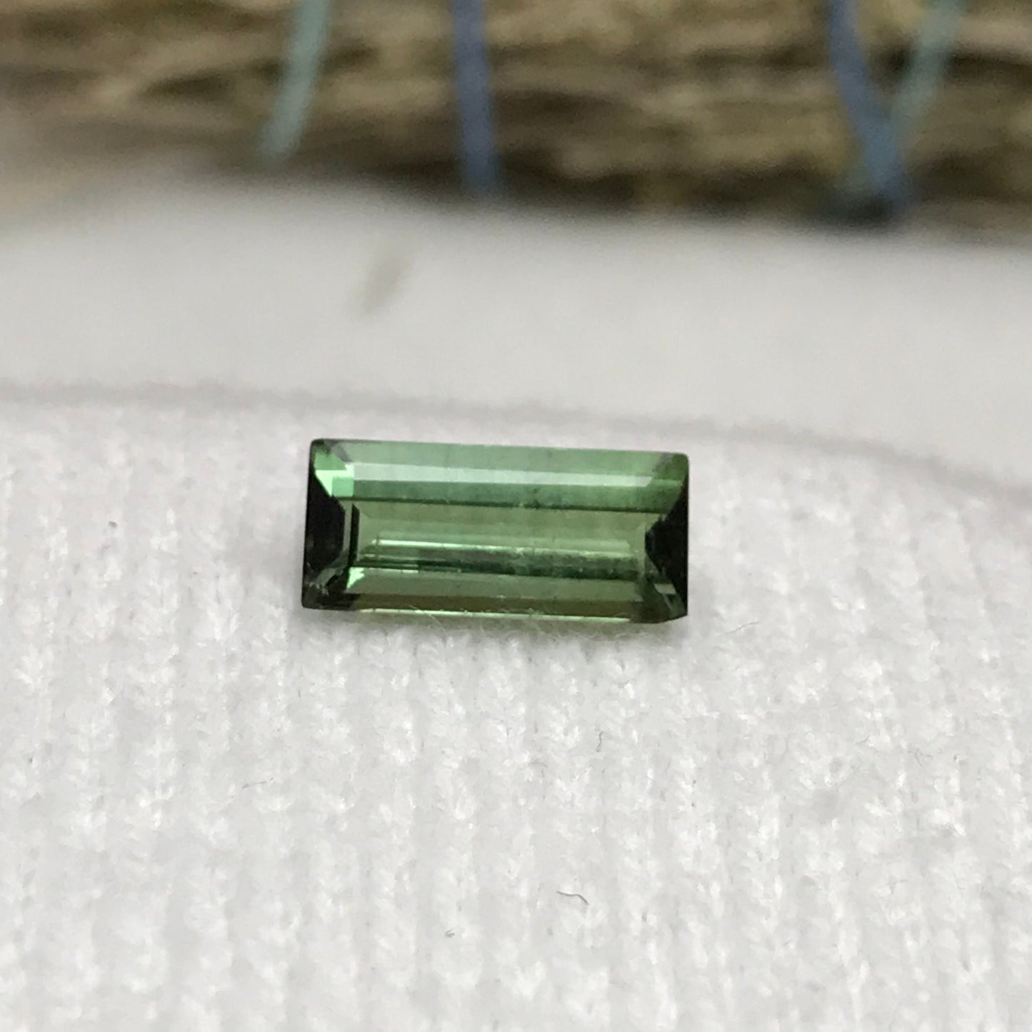 1.64 carat Natural Green Tourmaline 11x5mm Baguette Rectangle Cut Faceted Loose Gemstone, Earth Mined