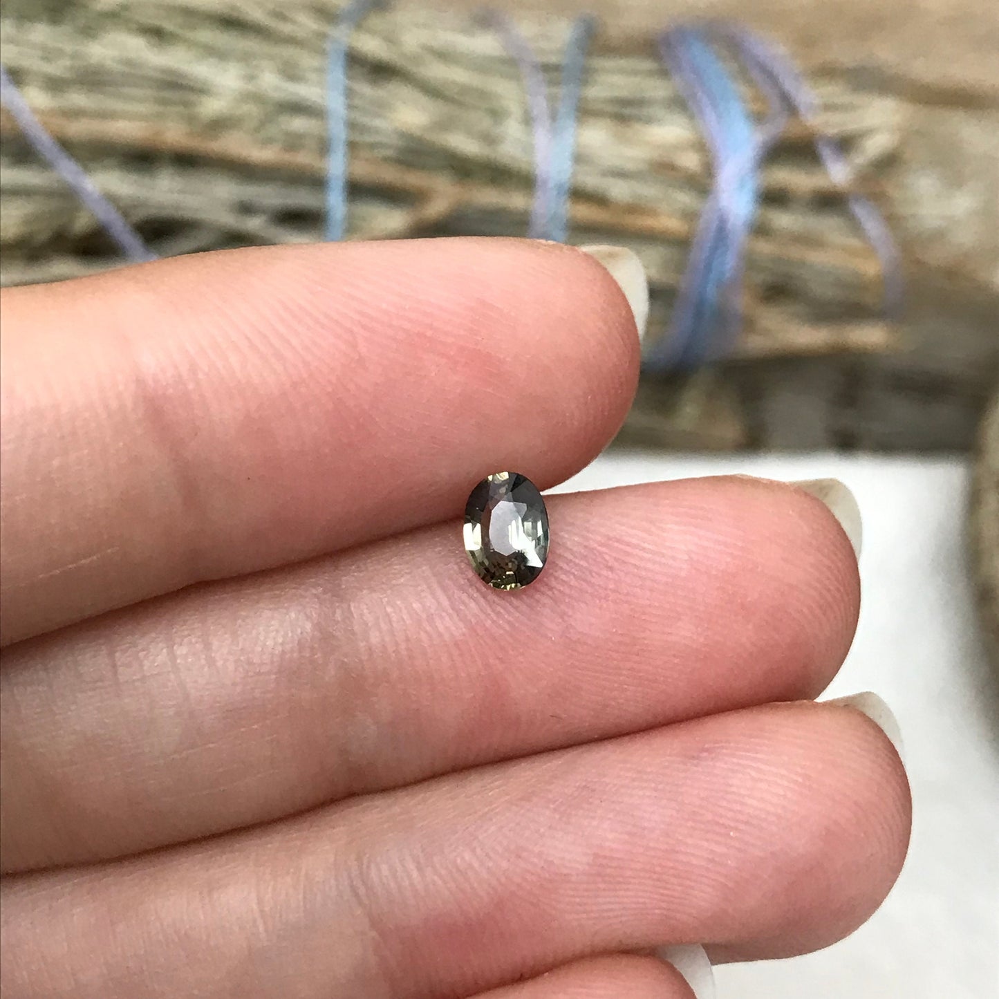 Purple Green Sapphire 5.5x4.0mm Oval Cut 0.50 Carat, Heat Treated, Natural Madagascar Sapphire, Faceted Loose Unmounted Corundum Gemstone