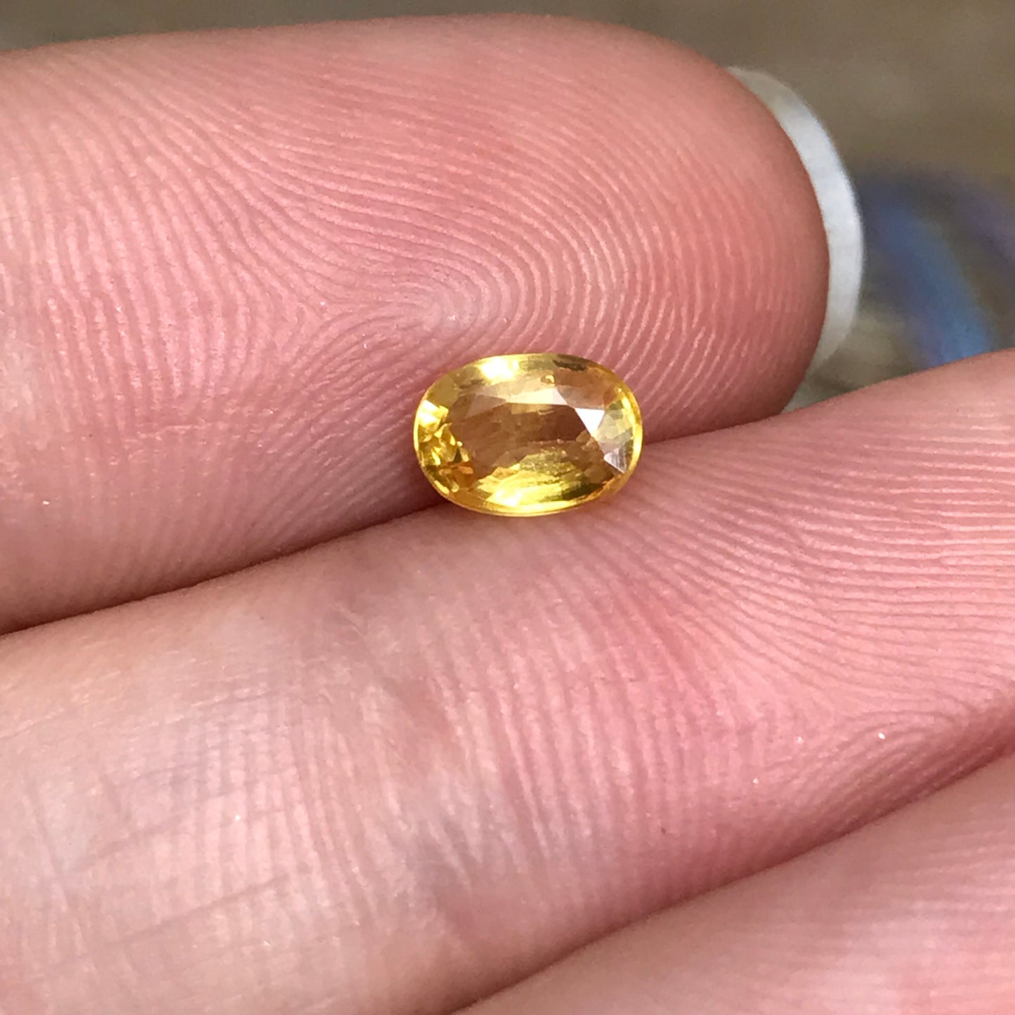 Natural Yellow Sapphire 0.67 Carat 5.8x4.1mm Oval Cut, Beryllium Treated Sapphire, Faceted Loose Gemstone, BE Treated