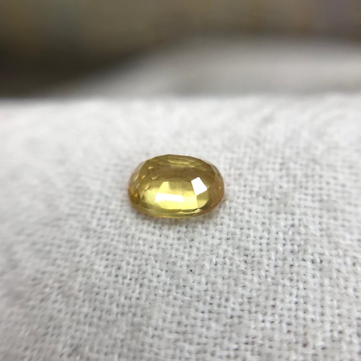 Natural Yellow Sapphire 0.67 Carat 5.8x4.1mm Oval Cut, Beryllium Treated Sapphire, Faceted Loose Gemstone, BE Treated