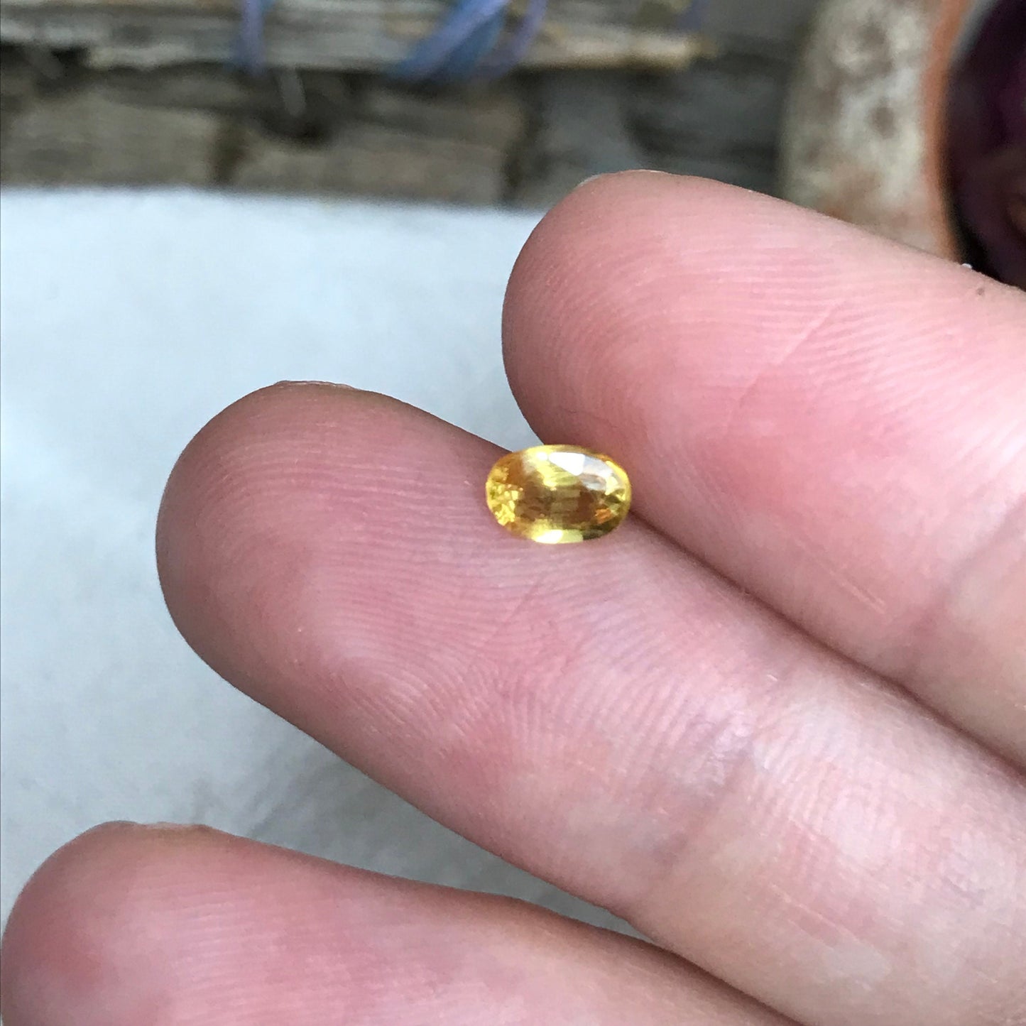 Natural Yellow Sapphire 0.67 Carat 5.8x4.1mm Oval Cut, Beryllium Treated Sapphire, Faceted Loose Gemstone, BE Treated