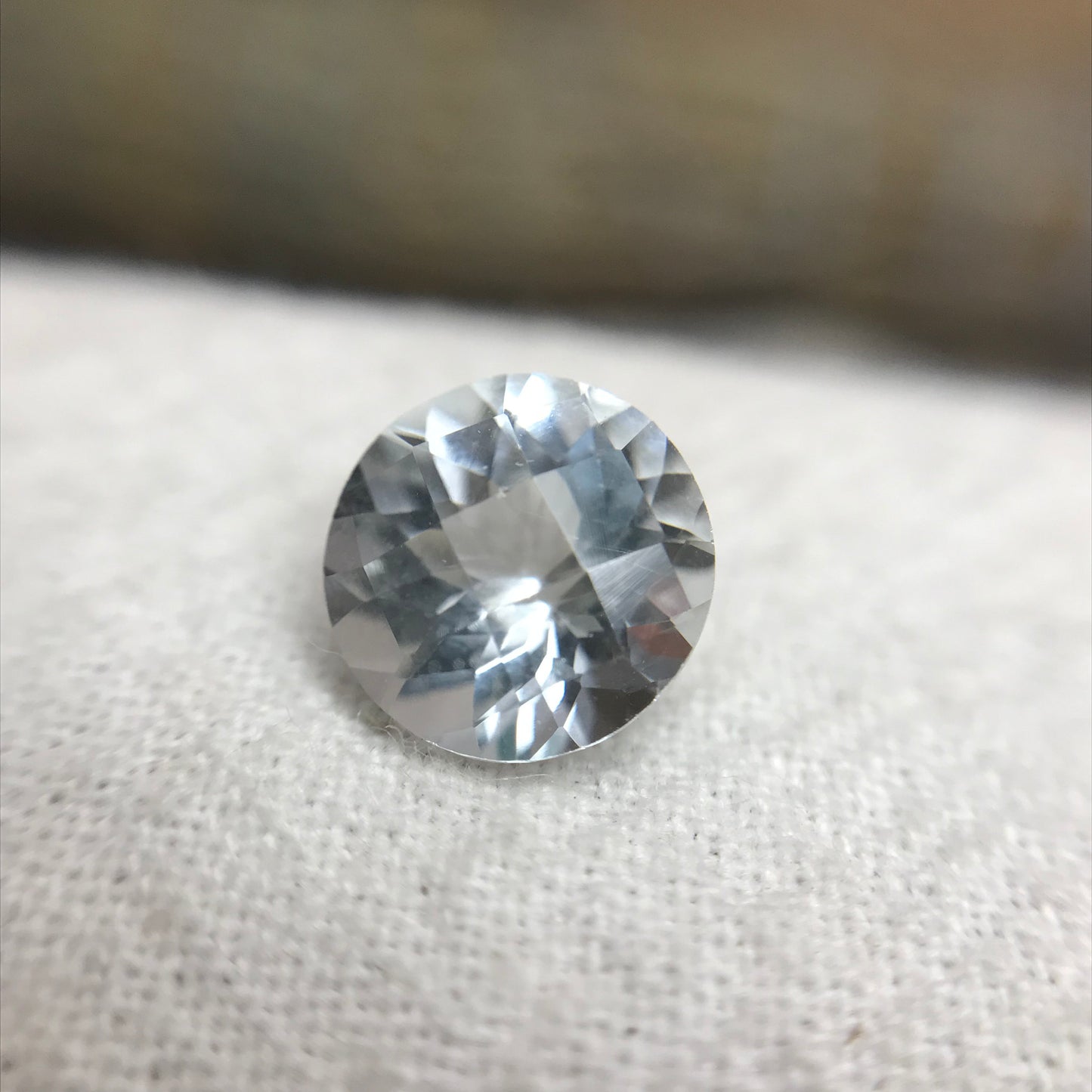 1.67 Carat Natural Faint Blue Aquamarine 7.8mm Round Cut, Faceted Loose Gemstone