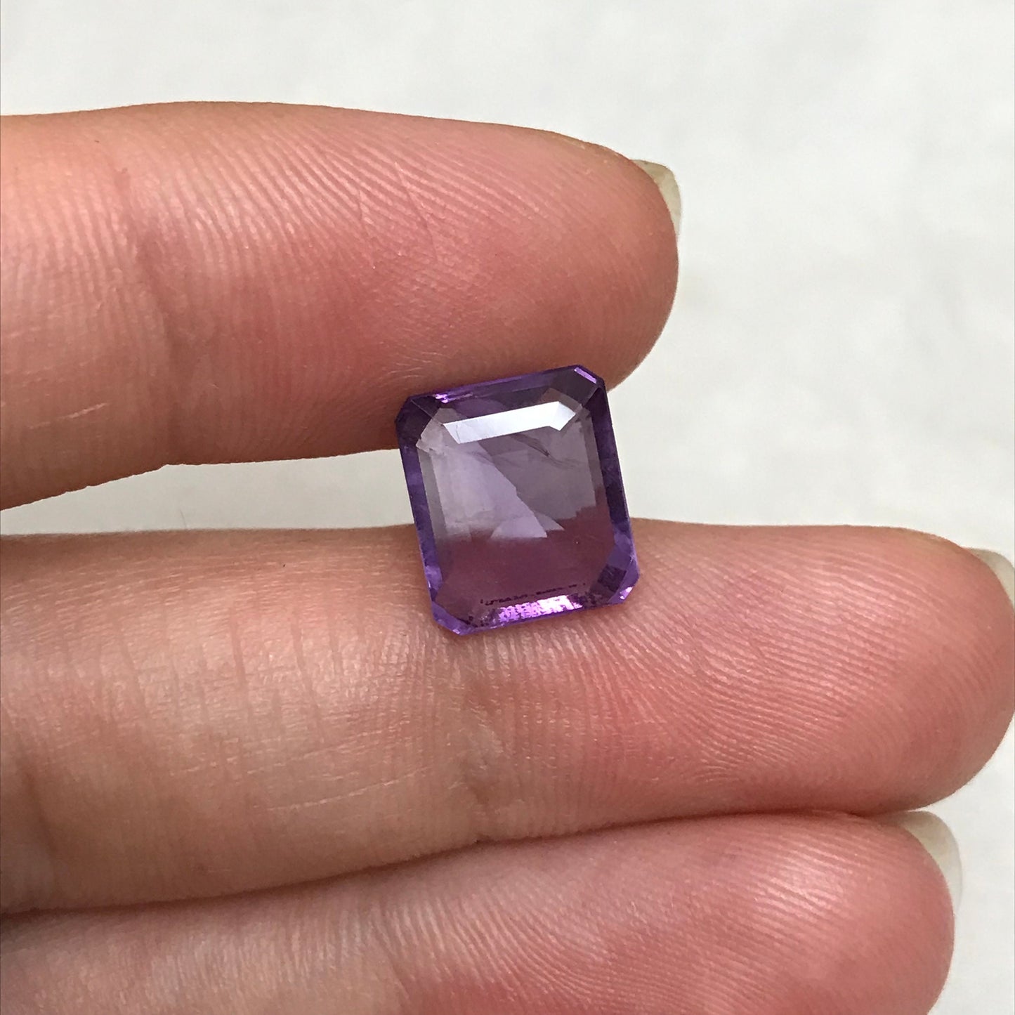 10.5x9 mm Purple Amethyst 4.19 Carat Rectangle Emerald Cut, Faceted Loose Unmounted Recycled/Reclaimed Gemstone