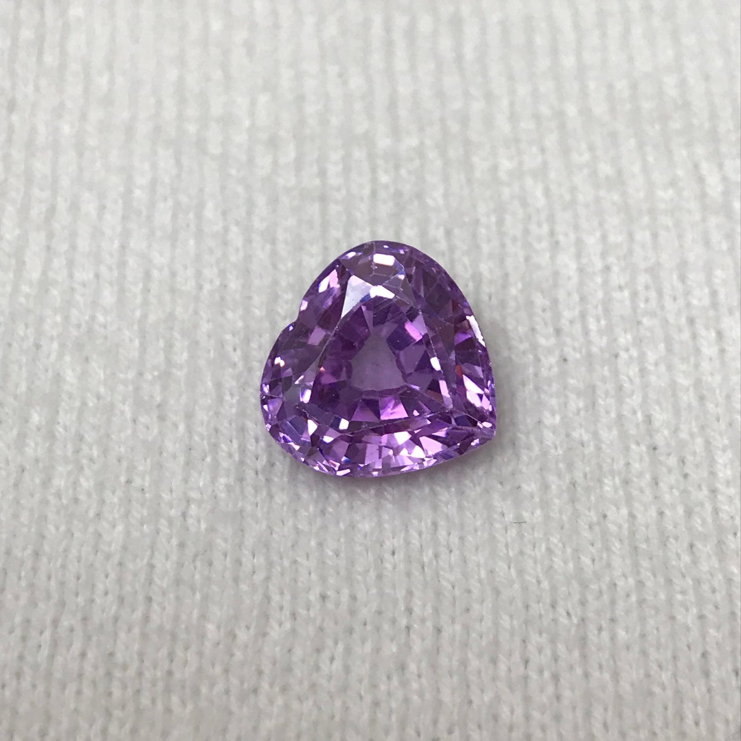 15.68 Ct Purple Cubic Zirconia, 13.6x13.3mm Heart cut CZ, Loose Faceted Loose Diamond Simulant, Pinkish Purple 13.5mm CZ