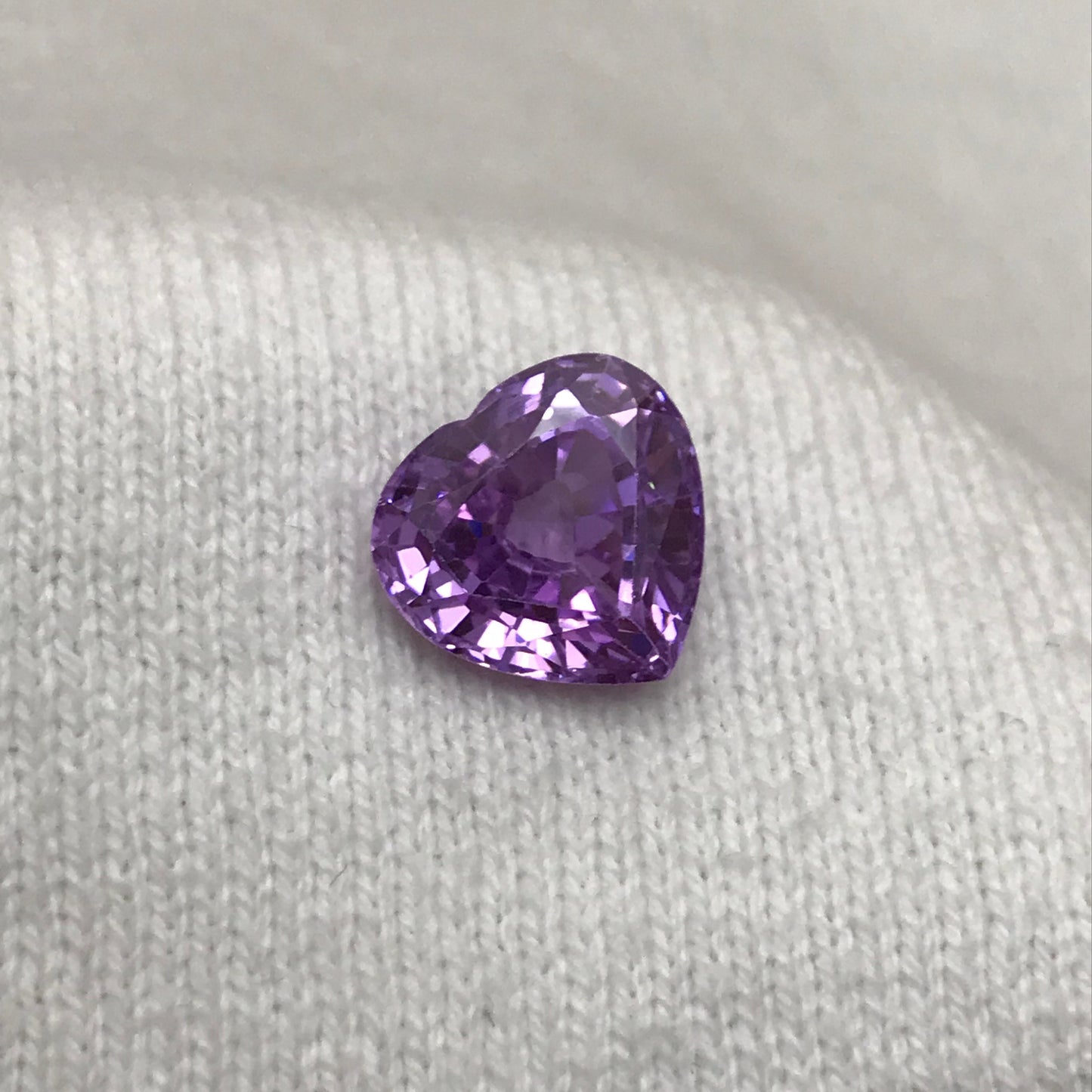 15.68 Ct Purple Cubic Zirconia, 13.6x13.3mm Heart cut CZ, Loose Faceted Loose Diamond Simulant, Pinkish Purple 13.5mm CZ