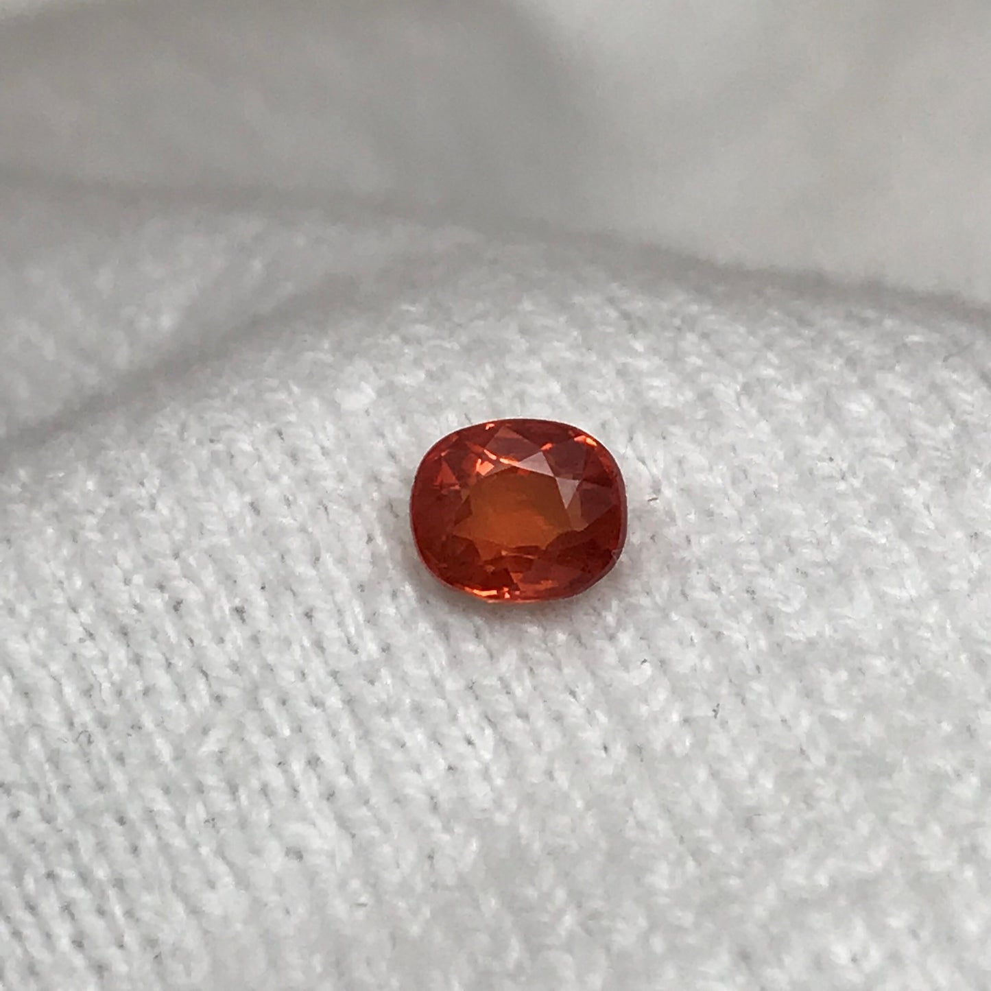 1.15 Ct Natural Orange Sapphire 6x5mm Oval Cut Faceted Gem Loose Reddish Orange Gemstone Earth Mined Beryllium Treated