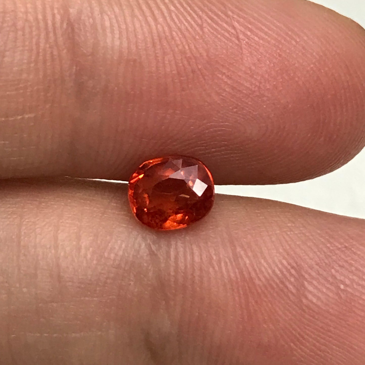 1.15 Ct Natural Orange Sapphire 6x5mm Oval Cut Faceted Gem Loose Reddish Orange Gemstone Earth Mined Beryllium Treated