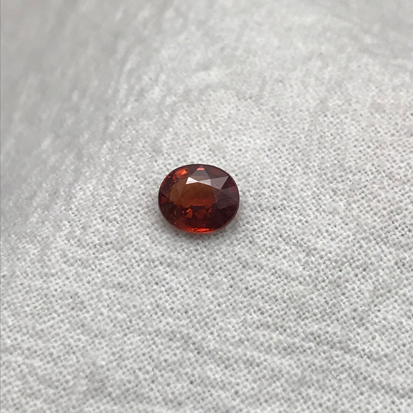 6x5mm Natural Mandarin Spessartite Garnet 0.94 carats, Oval Cut, Orange Red Faceted Garnet