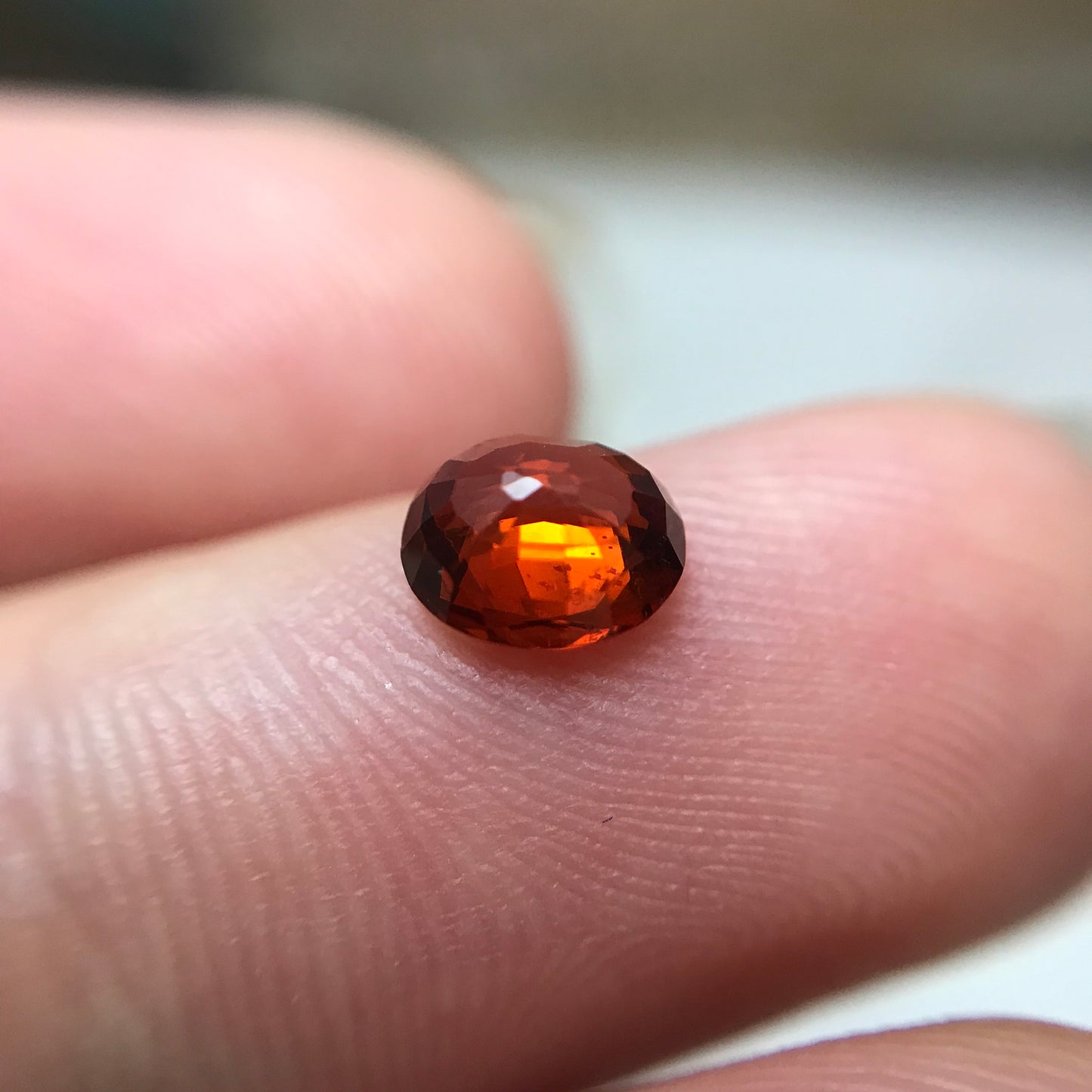 6x5mm Natural Mandarin Spessartite Garnet 0.94 carats, Oval Cut, Orange Red Faceted Garnet