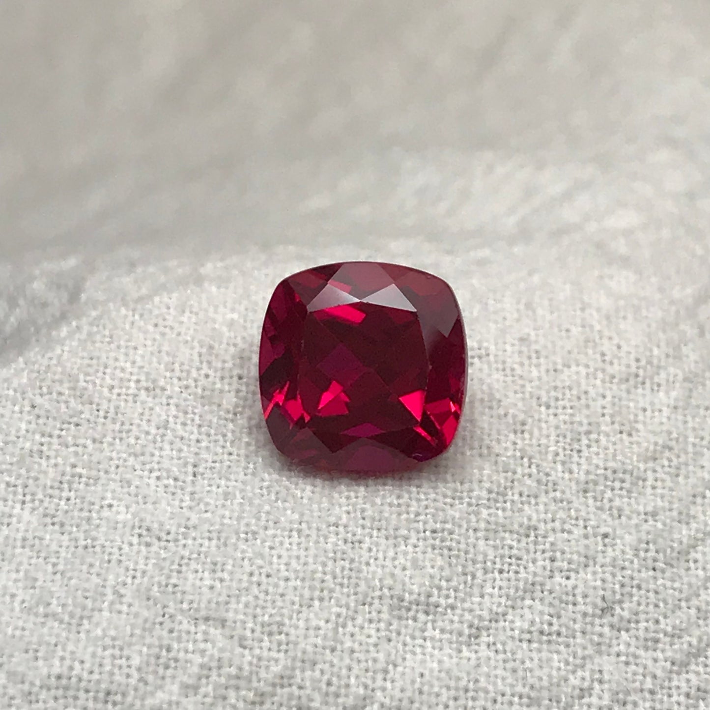 9mm Lab Ruby 4.65 carat Square Cushion Cut, Quality Lab Created Faceted Loose Red Synthetic Corundum