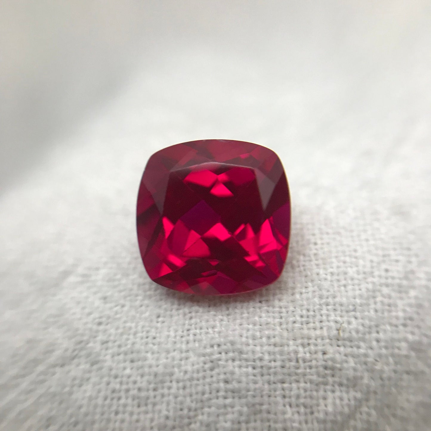 9mm Lab Ruby 4.65 carat Square Cushion Cut, Quality Lab Created Faceted Loose Red Synthetic Corundum